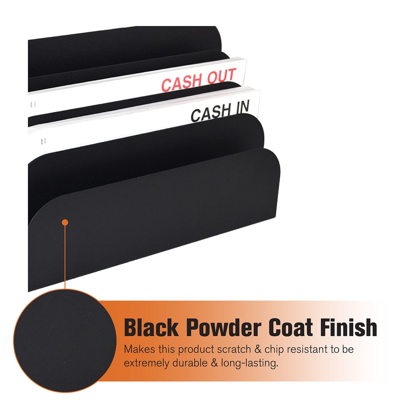 BankSupplies STEELMASTER Steel Cashier Pad Rack 10 Slot Desktop File and Paper Organizer Black Powder-Coated Finish
