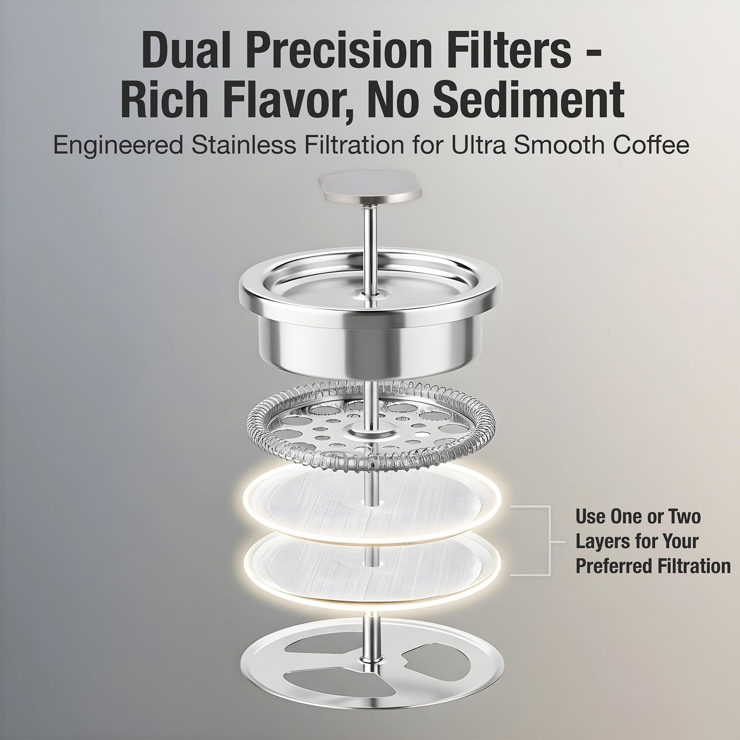 Travel French Press Coffee Maker Set - 12 oz | Portable Travel French Press Coffee Maker | Double Wall Insulated with Dual Stainless Filters & 2 Steel Canisters for Grounds, Tea, Creamer & Sugar