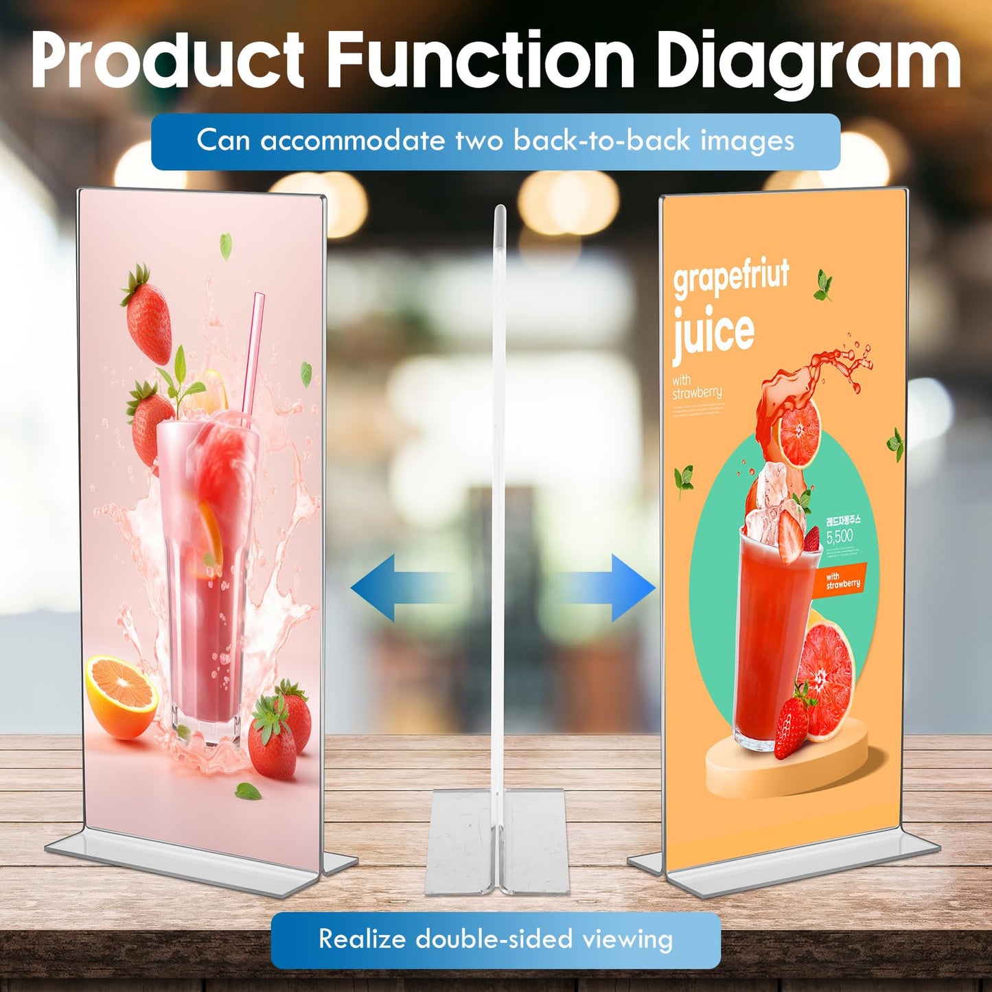 Thyle 20 Pack Acrylic Sign Holders 4"x9",Clear Table Menu Display, Double Sided Plastic Flyer Display Stand for Restaurant Menu, Price Sign, Deli, Office, Counter, Easy to Insert and Change