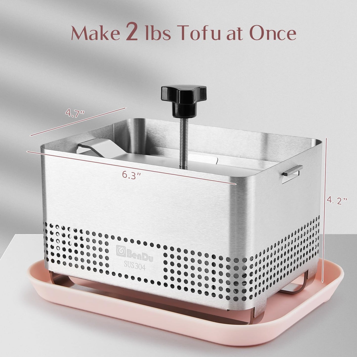 Tofu Press Stainless Steel, Paneer Maker with Upgraded Deep-Press Design, Improves Tofu Flavor and Texture, for Homemade Tofu, Paneer Press and Cheese Press, Multi-Functional Kitchen Tool, BPA Free
