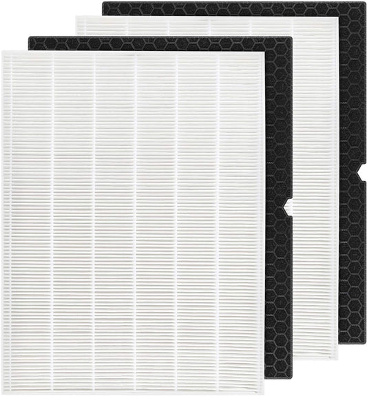 116130 Filter H Replacement Compatible with Winix 5500-2 Plasmawave Air Purifier and Winix AM80 Air Purifier - 2 HEPA and 2 Activated Carbon Filters Combo Pack