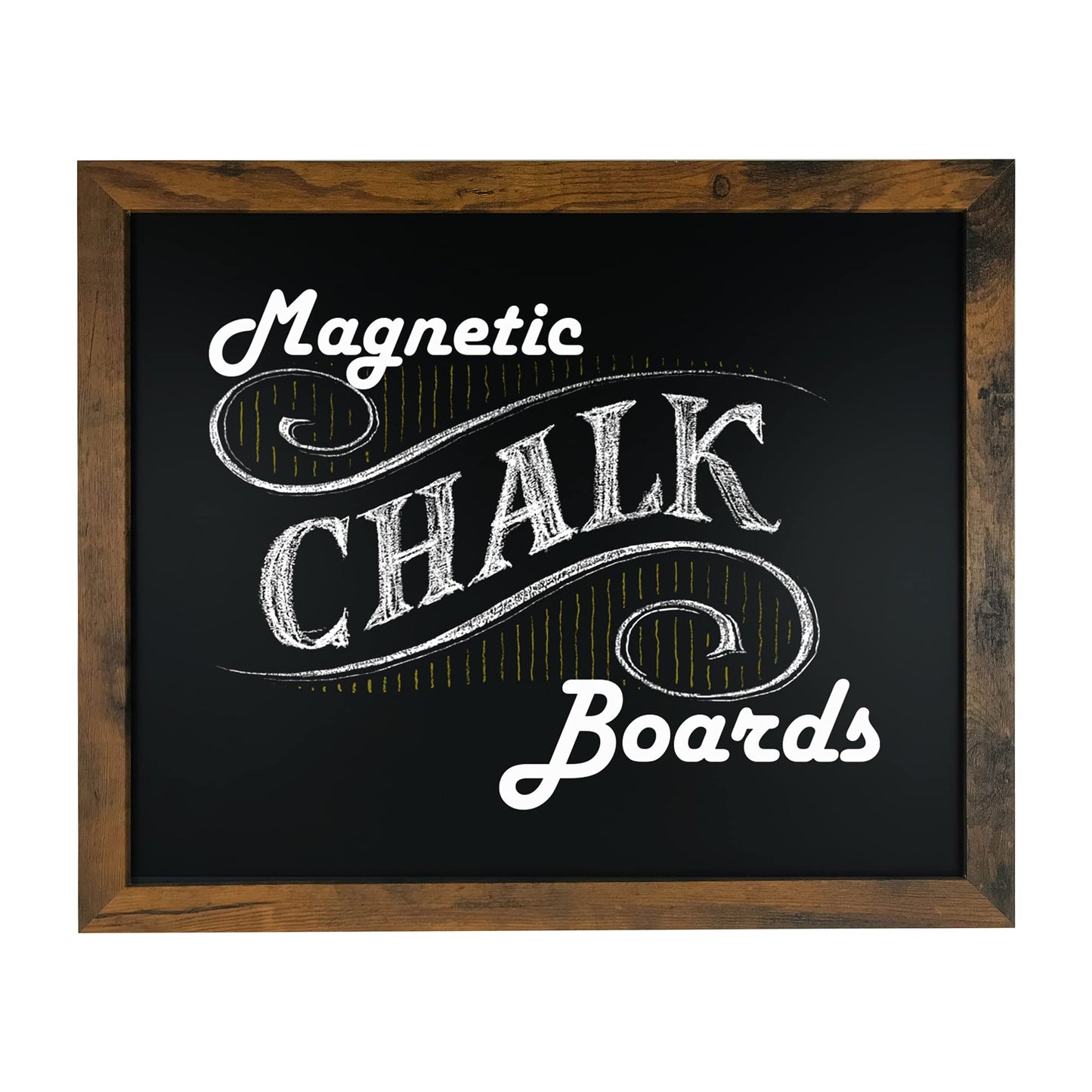 Loddie Doddie Wood Chalkboard Calendar - 18 in x 22 in, Rustic Frame, Mounting Hardware - Magnetic Chalkboard for Wall - Menu Board for Kitchen - Hanging Chalk Board Sign