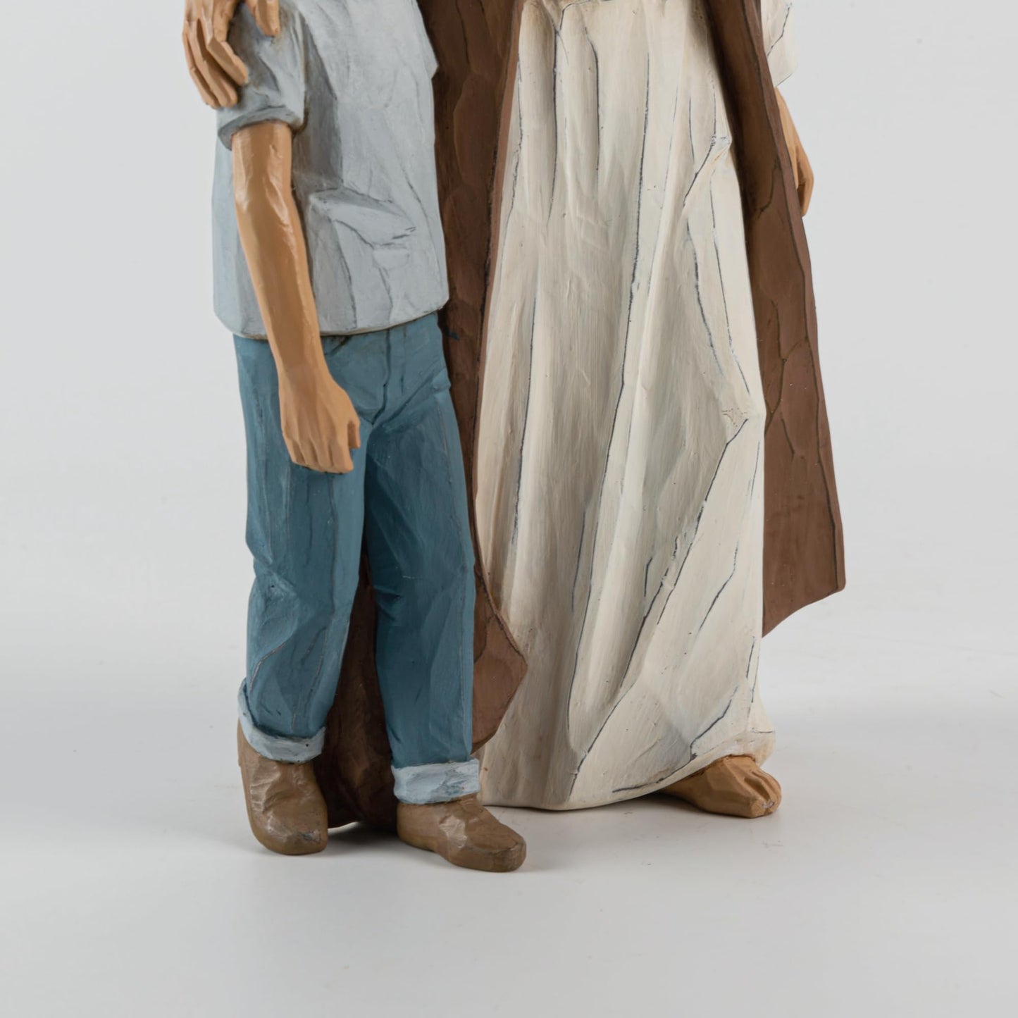 ShineOnAngel Jesus Christ with Child, First Communion boy Gift He Walks with me Sculpture, Hand Painted, Religious Modern Home Decor, Christian Figurines, 9.5 Inch