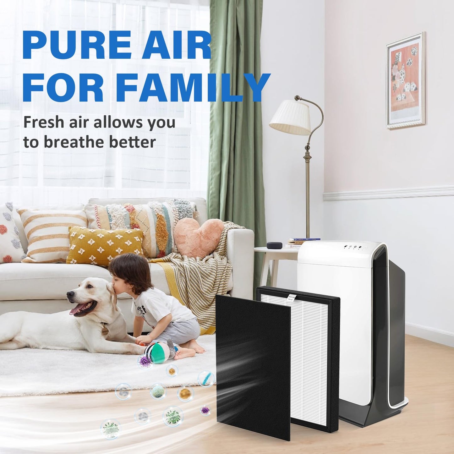 ProHEPA 9000 replacement filter Compatible with VEVA ProHEPA 9000 Air Puri-fier, Including 4 Filters & 8 Carbon Filters