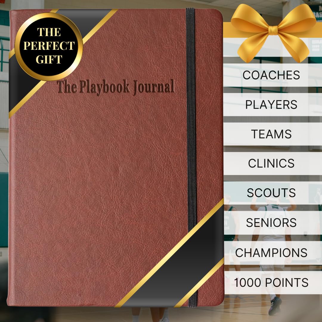 The Playbook Journal - A Basketball Playbook Notebook, Basketball Coach Gifts for Men & Women & Players, Coaching Notebook for Coach Appreciation Gifts