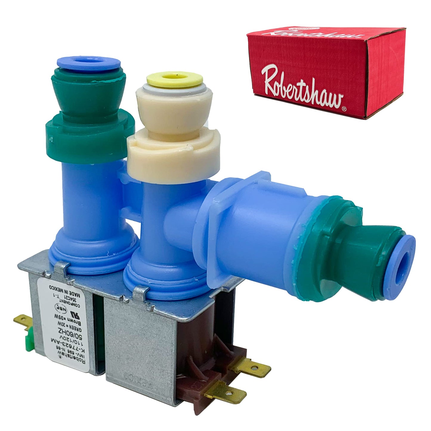 [WPW10312696 Valve OEM Mania] W10312696 WPW10312696 NEW OEM Produced for Whirlpool Kenmore Refrigerator Water Inlet Valve by Robertshaw Replacement Part