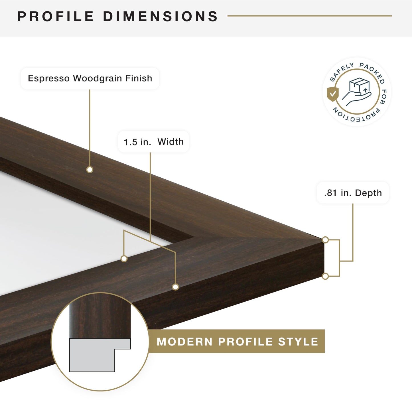 MCS Museum Poster Frame 24x36 Espresso Woodgrain, Vertical & Horizontal Wall Hanging Large Picture Frame for Photos, Posters & Art Prints (1-Pack)
