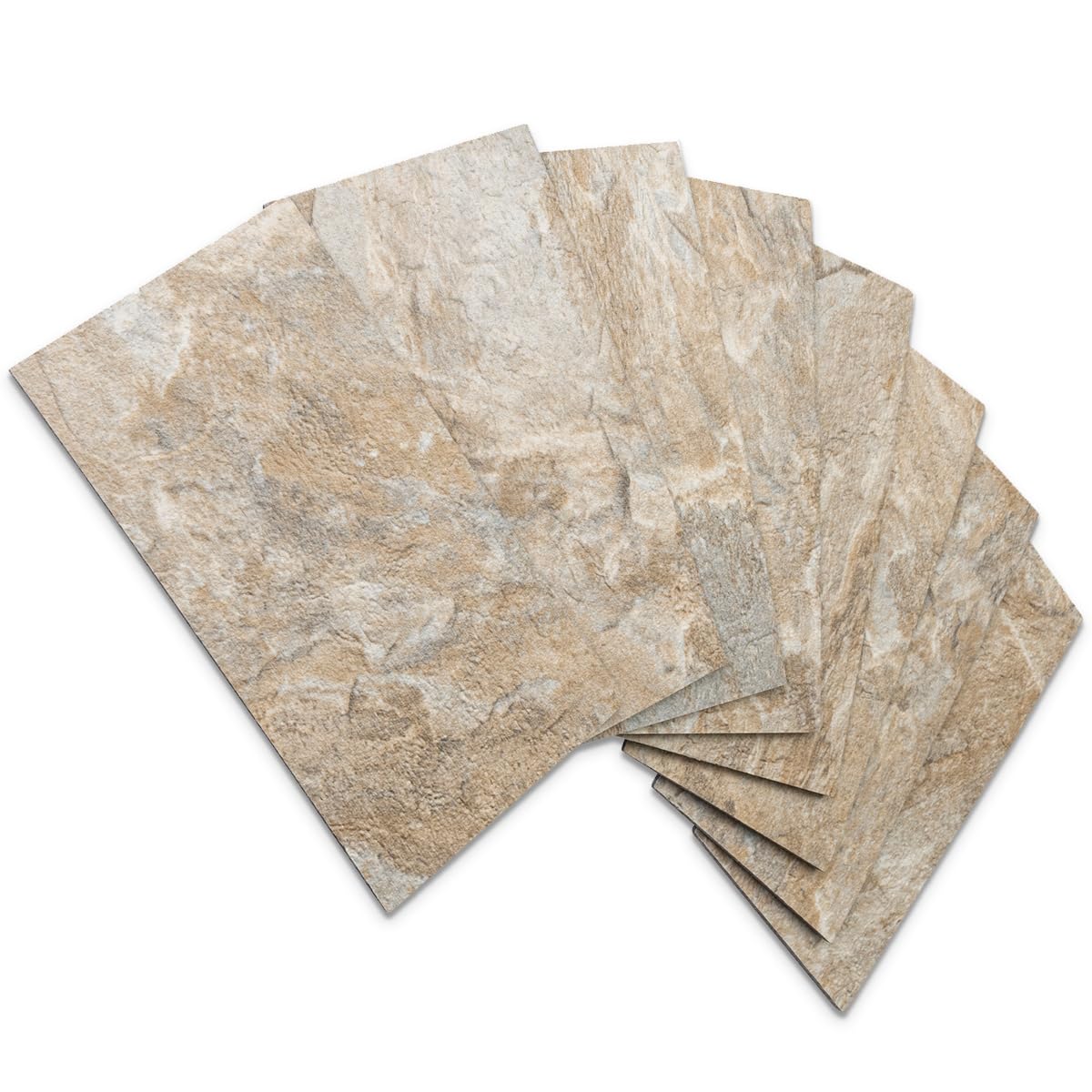 AULIGET 100-Piece Peel and Stick Backsplash Wall Tiles, 3" x 6" PVC Sandstone Faux Stick on Tiles for Backsplash Kitchen, Bathroom, Laundry Room, Camper, Fireplace