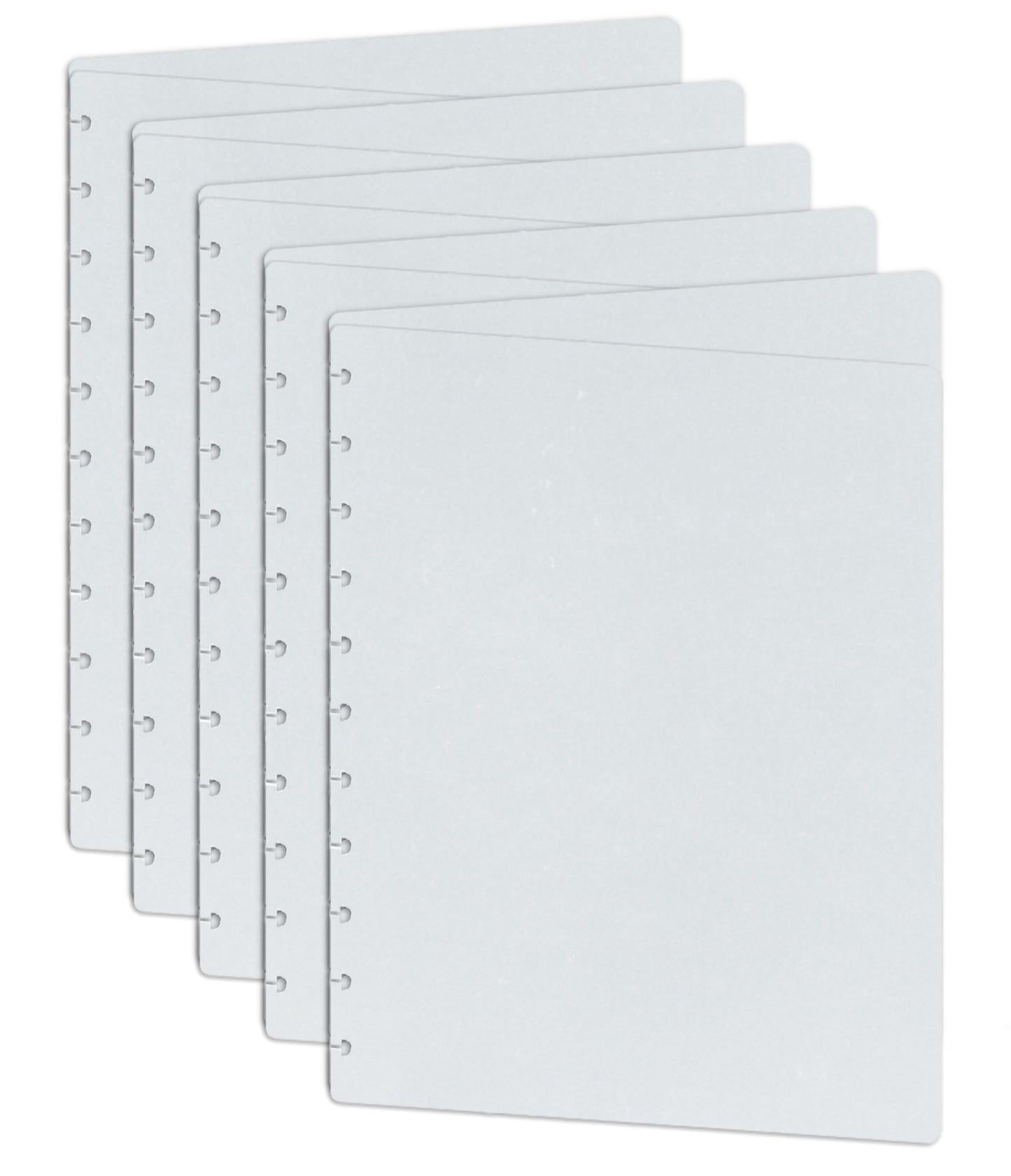Eleven Discs Letter Size Translucent/Clear Discbound Notebook Poly Covers, Compatible with Circa, Arc, TUL, and the Big Happy Planner (Set of 5)