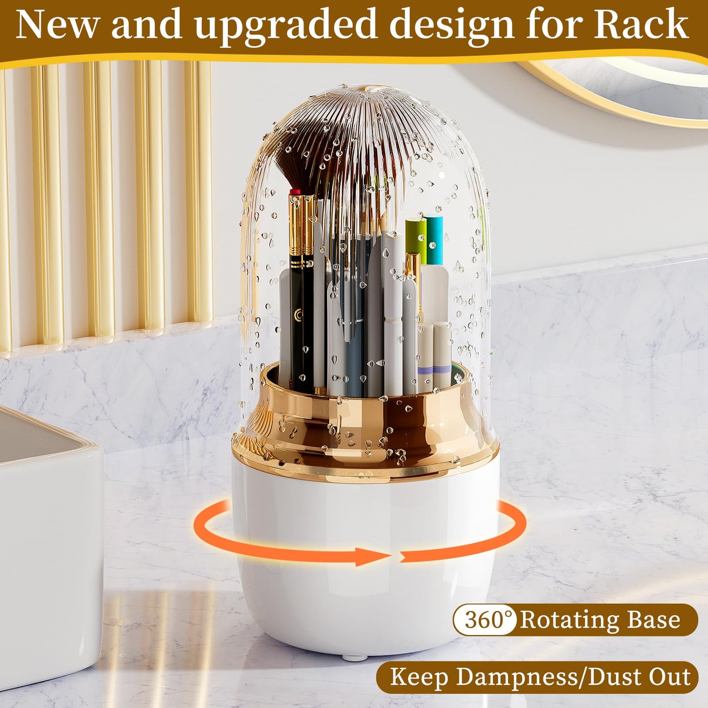 Makeup Organizer, Skincare Holder Bathroom Counter Organizer, Storage Box Cosmetic Display Cases, Teen Girl Gifts Trendy Stuff Make up Organizers for Vanity, Dresser, Countertop (Rose Gold)