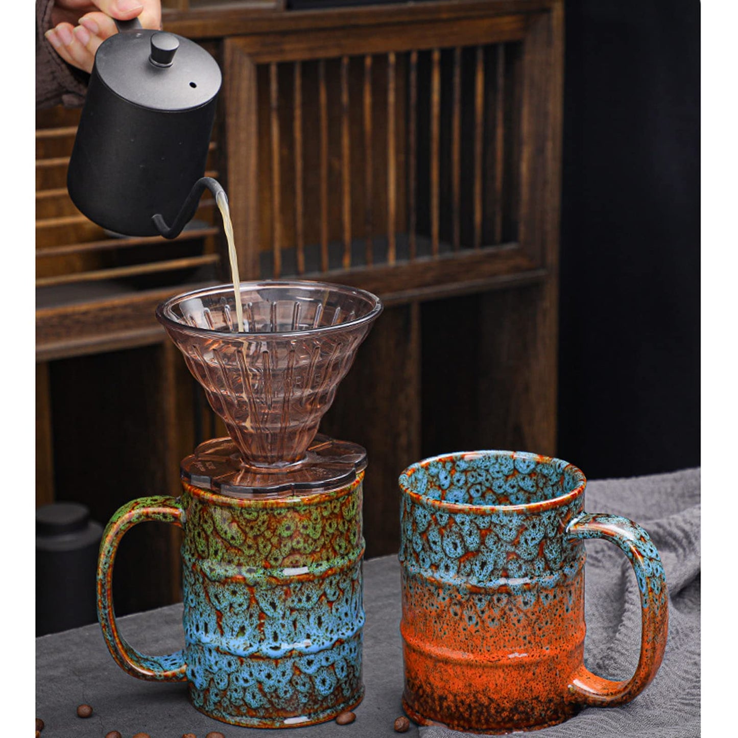 LGQ Coffee Mug,20 Oz Coffee Cups Ceramic Tea Cup Large Coffee Mug for Office and Home - Dishwasher and Microwave Safe Novelty Coffee Mug(4,Multicolour-4pcs)