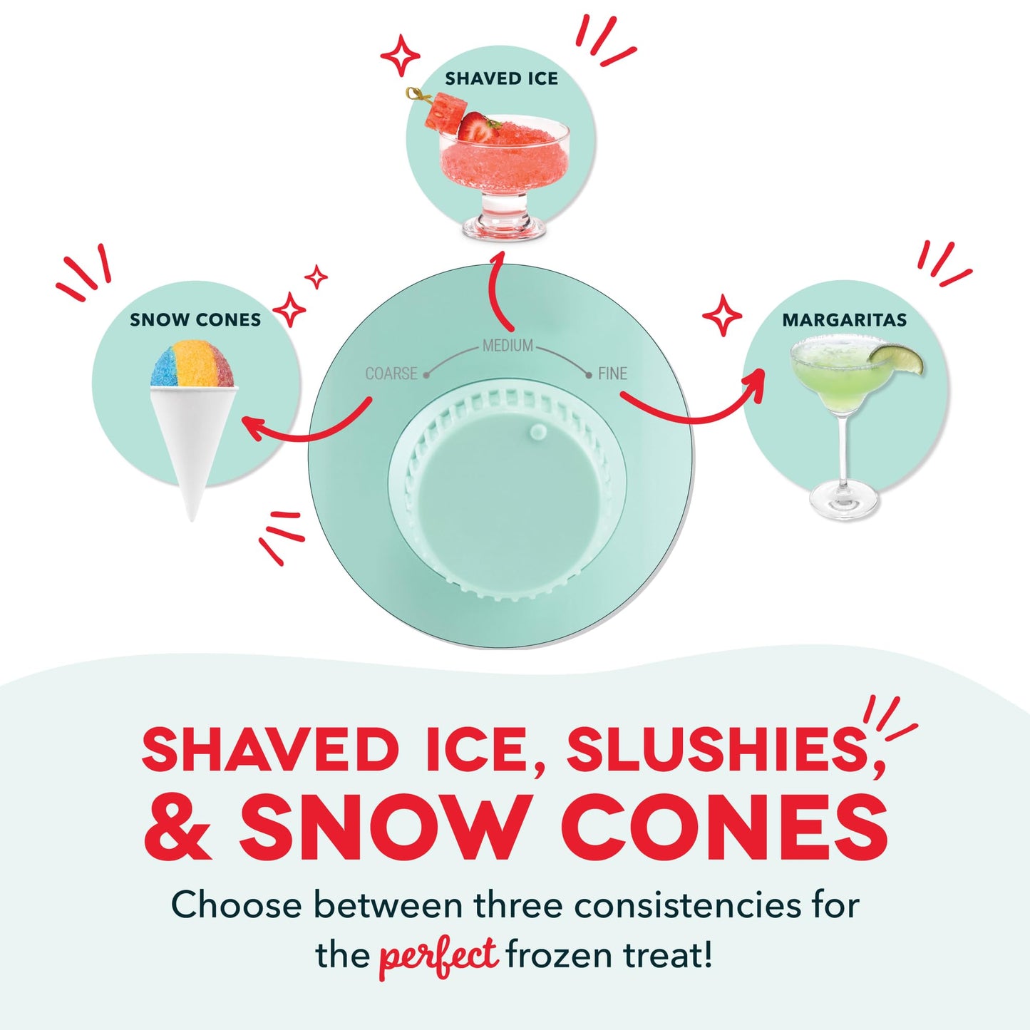 Dash Deluxe Shaved Ice & Slushy Maker - Easy-to-Use Slushy & Snow Cone Maker - Includes Serving Pitcher & Recipe Guide for Homemade Treats - Aqua