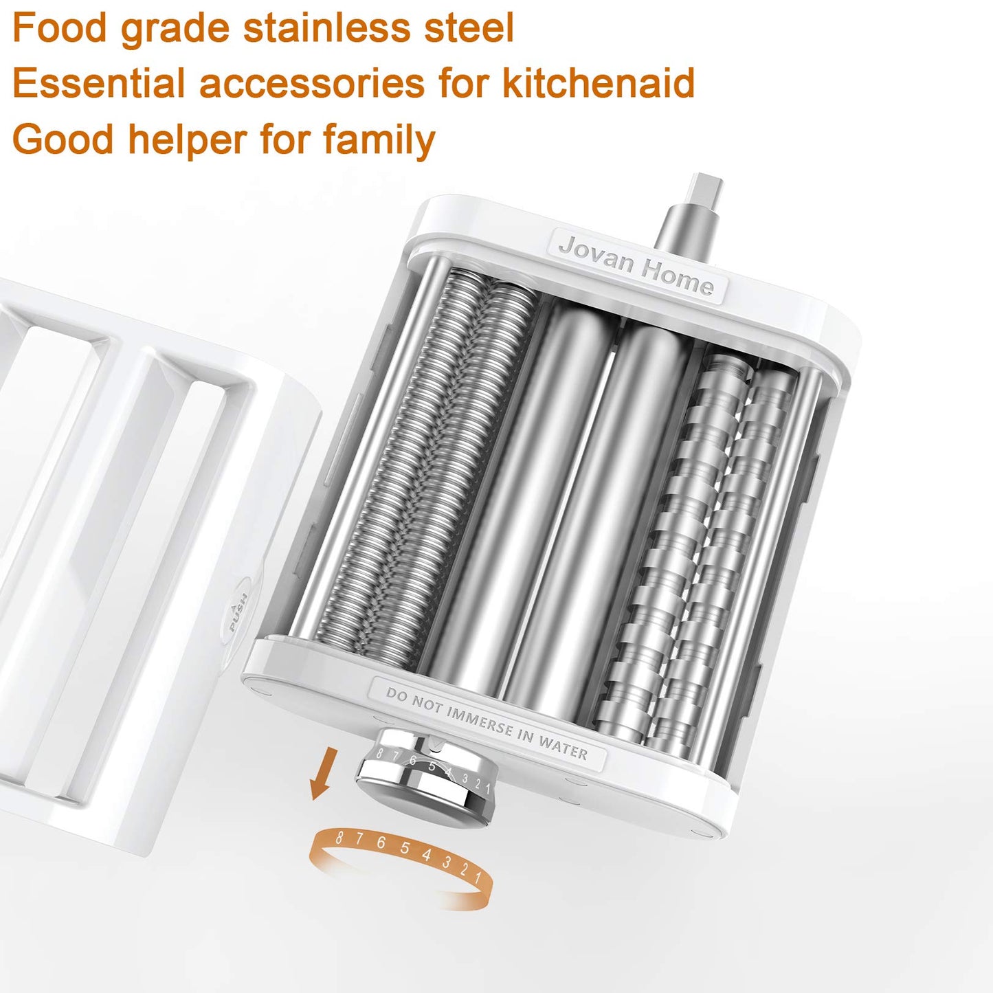 Jovan Home Pasta Maker Attachment 3 in 1 Set for KitchenAid Stand Mixers Included Pasta Sheet Roller, Spaghetti Cutter, Fettuccine Cutter Maker Accessories