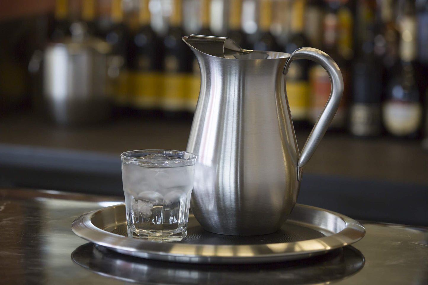Service Ideas WPB2BSNG Water and Cold Beverage Pitcher, No Ice Guard, Bell Shaped, Stainless Steel, 2 Liter (67.6 Ounce), Dishwasher Safe, Brushed