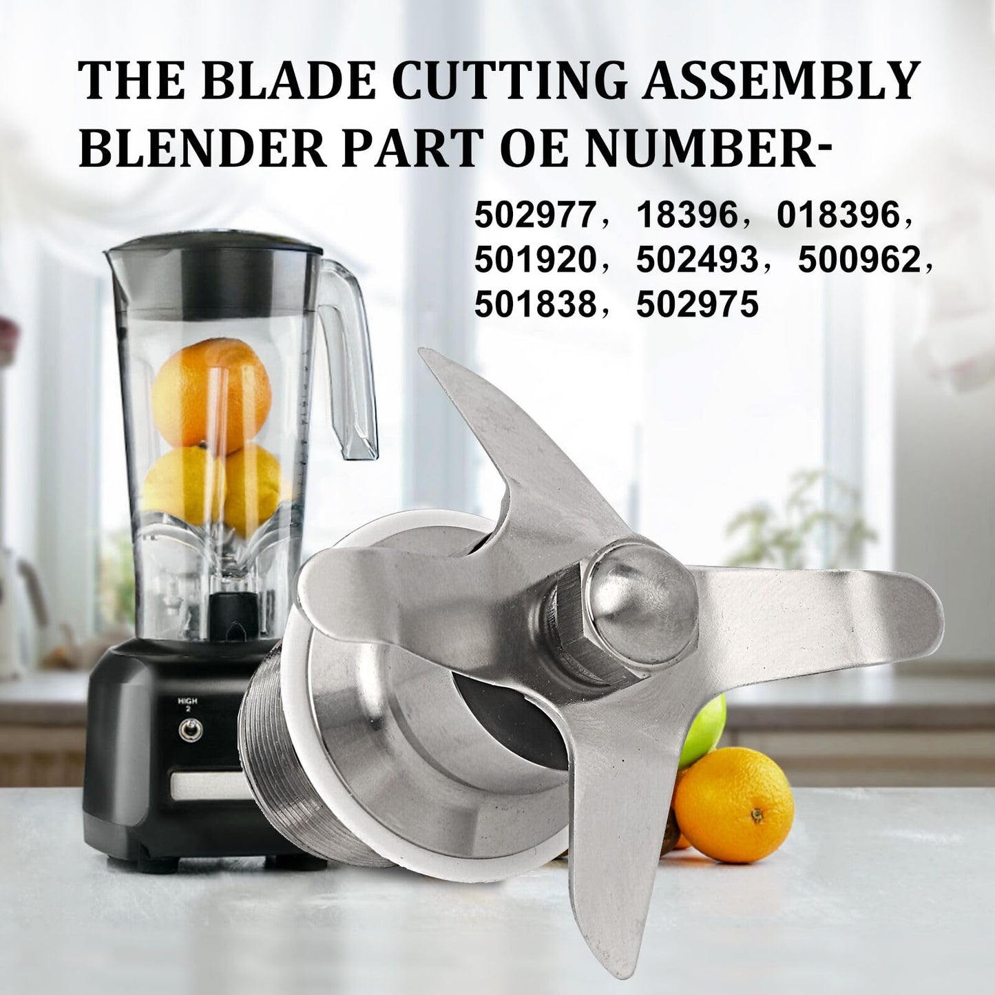 502977 Blending Assembly Blade Cutting Assembly Blender Part 502977 502975 18396 Compatible with Waring Cutting Blade Assembly Replacement CB6 CB10 CB15