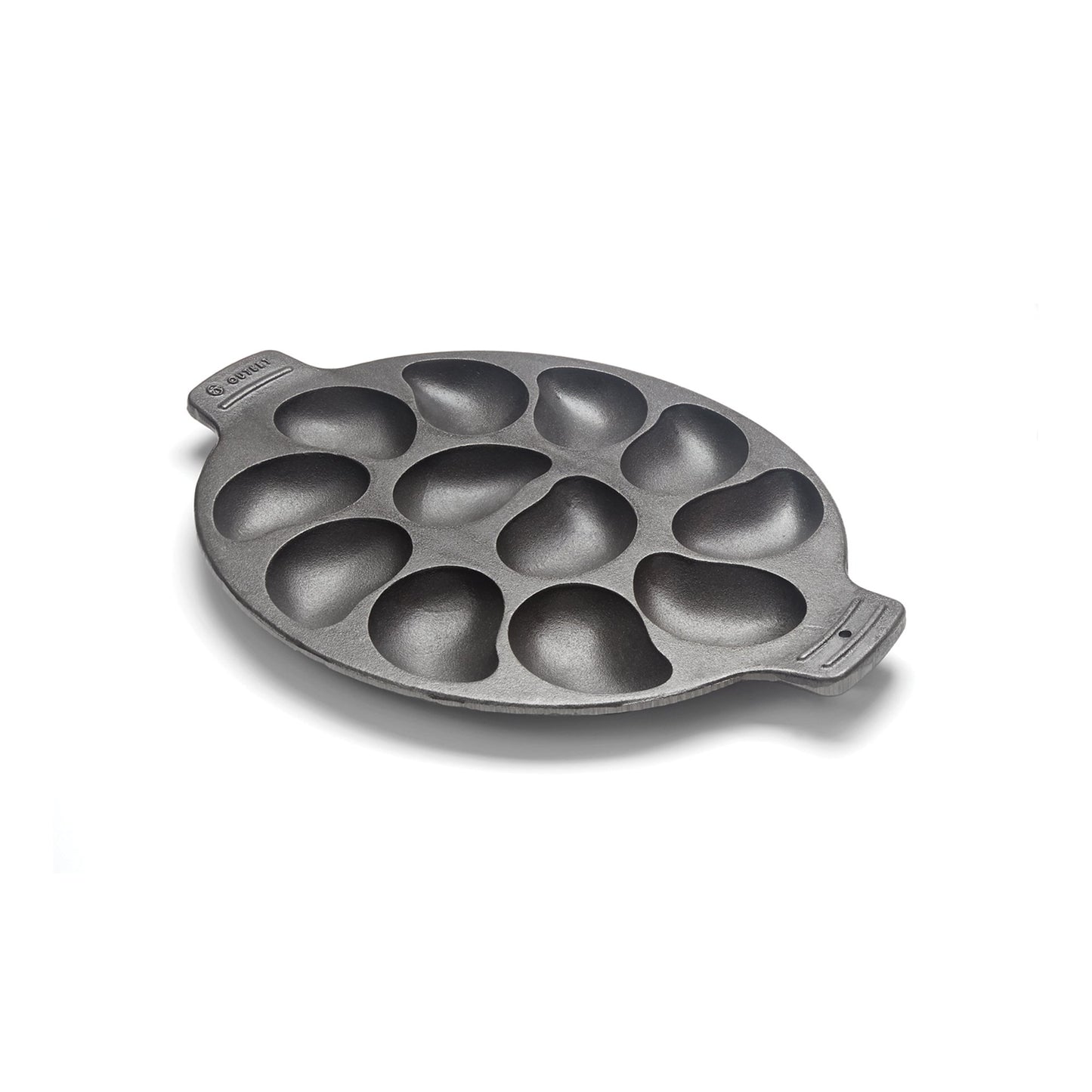 Outset Cast Iron Oyster Grill Pan, 12 Cavities, Black Oyster BBQ and Serving Pan