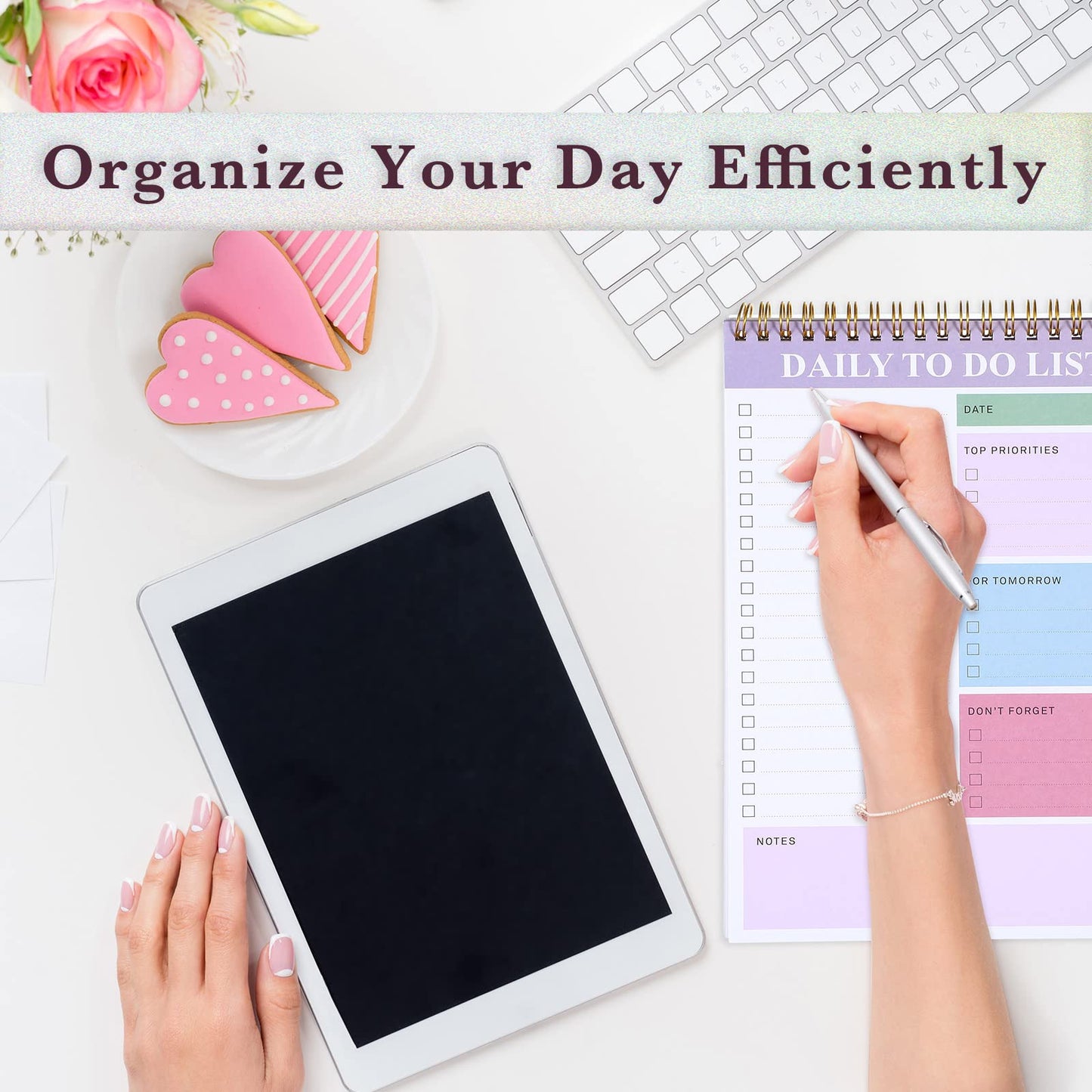 20 Pcs Daily to Do List Notepad Daily Planner with 52 Sheets Tear Off, Spiral to Do List Notebook Notepad Undated Bulk for Adults Kids Classroom Office Plan Work Schedule Checklist, 6.38 x 9.84 Inch