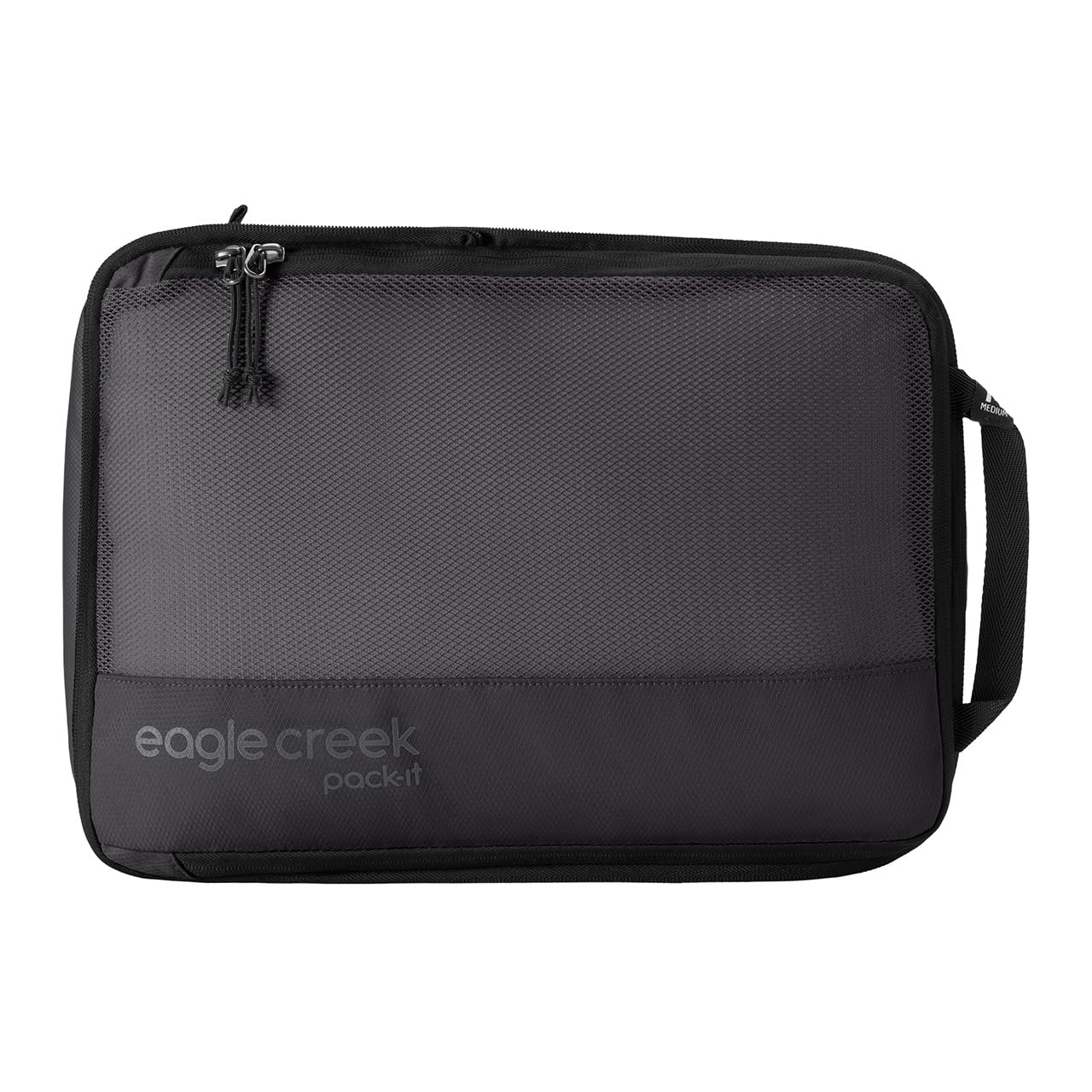 Eagle Creek Pack-It Reveal Compression Cube - Lightweight Compression Cube for Optimizing Luggage Space - Convenient Top Handle - Easy-Grab Zipper - Washable - Medium - Black