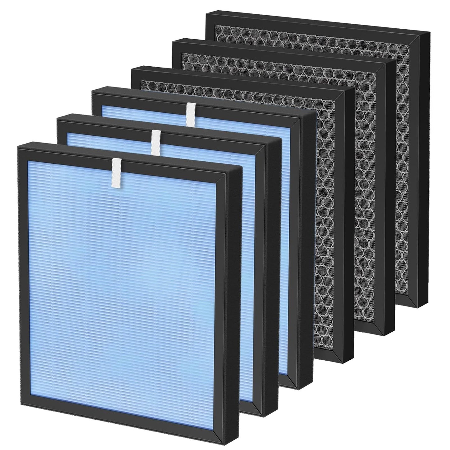 HSP001 Filter Replacements Compatible with HATHASPACE HSP001 Smart Air Purifiers, 4-in-2 Filtration Filter and Activated Carbon Pre-filter, 3 Pack
