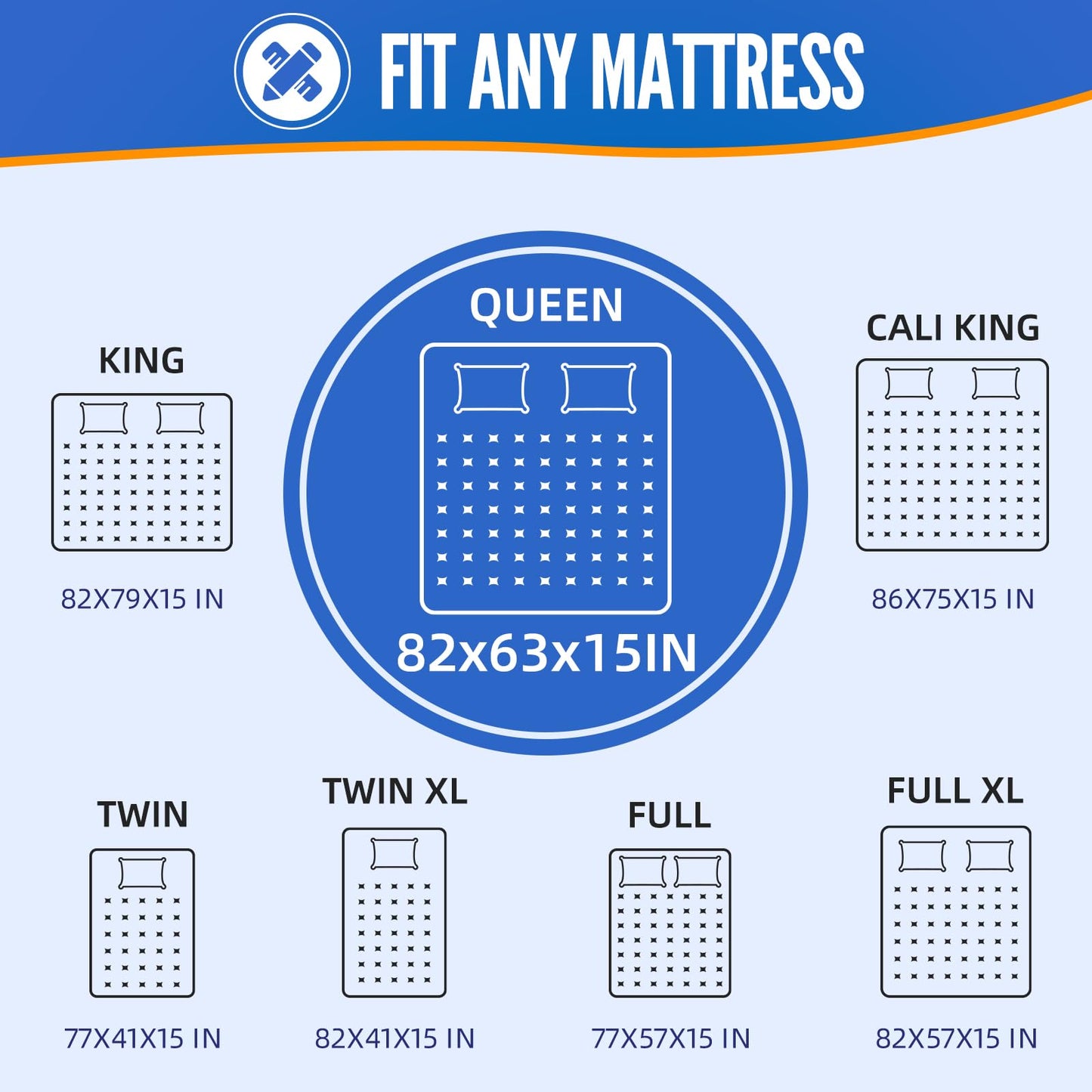 BAGAIL Mattress Bags for Moving, Mattress Covers with Heavy Duty Handles, Reusable Mattress Storage Bag for Moving Supplies(Blue, Queen)