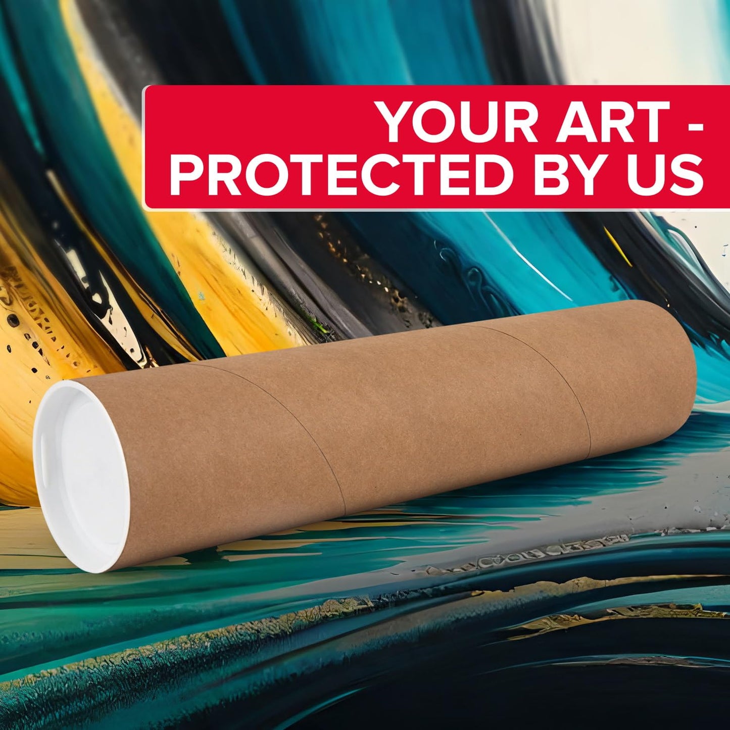 2" x 20" Reinforced Kraft Paper Mailing Tube, Pack of 8 Tubes with 16 Caps – Secure USPS Approved Poster Tube – Made in USA Cardboard Tube for Shipping and Storing Posters, Prints, Artwork
