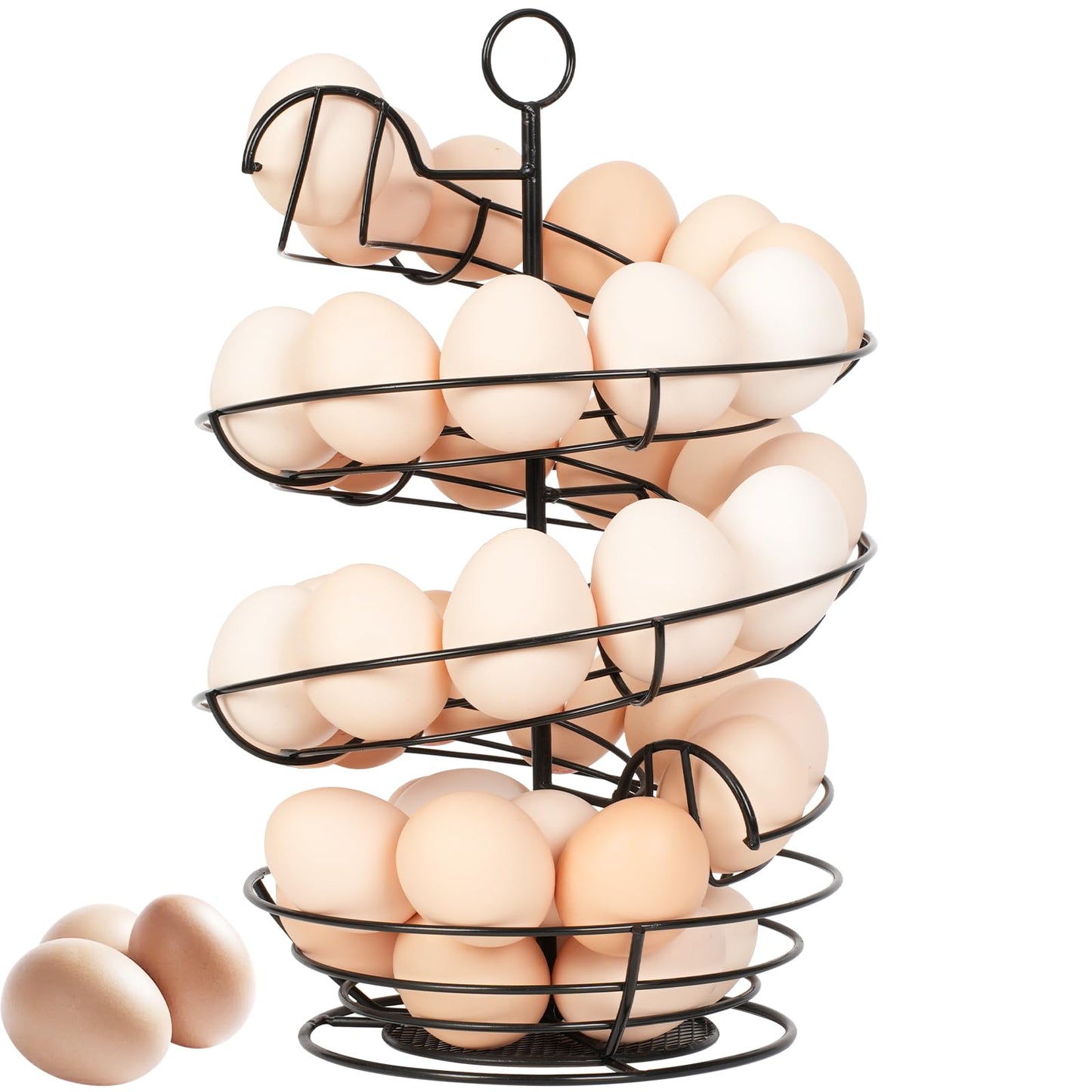 Abiglifty Spiral Metal Egg Holder Countertop, Fresh Egg Holder Countertop,Egg Storage for Countertop, Spiral Egg Storage Display Rack for Kitchen,Farmhouse