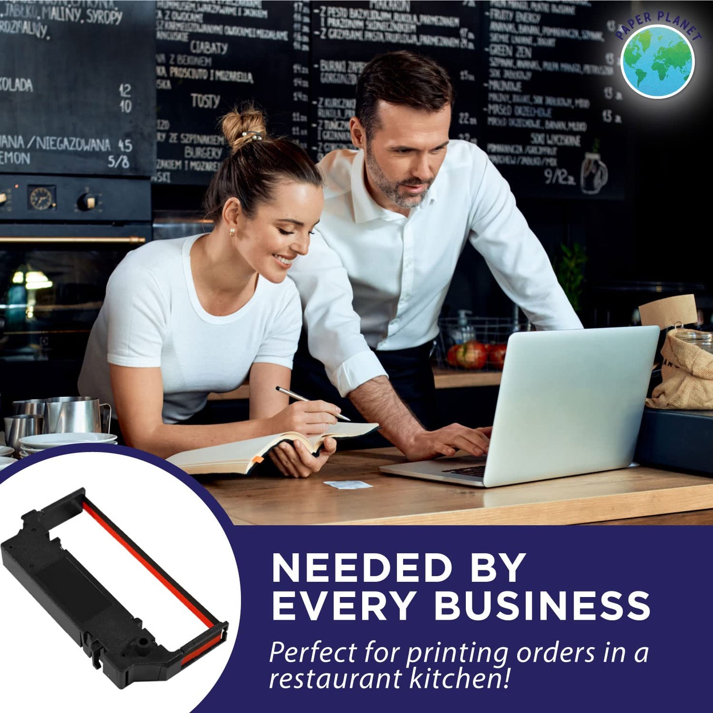 Paper Planet Replacement Red and Black Ink Printer Ribbon for Clover Kitchen Printer (Star SP700 Kitchen Receipt Printer) | Compatible with Star SP-700BR, RC-700BR, SP-712, SP-742 | 10 Ink Ribbons