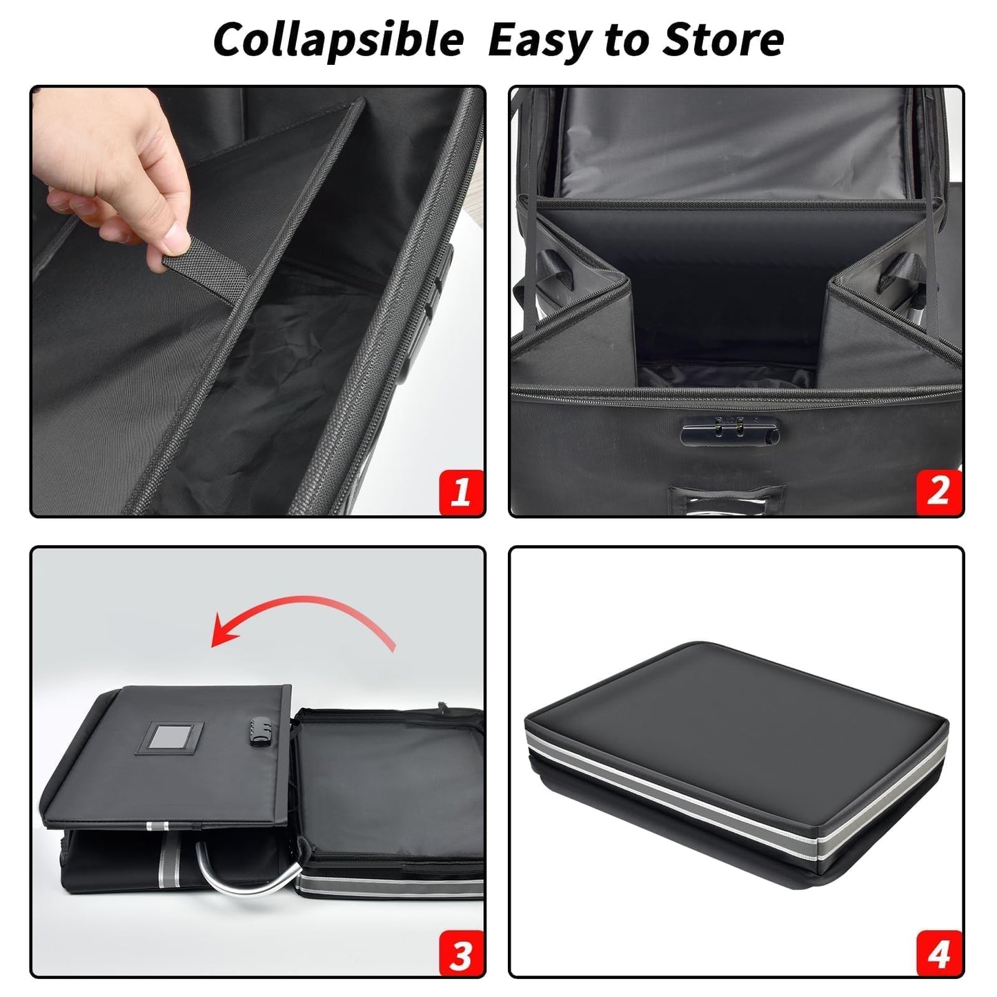 5200°F Upgraded Fireproof Document Box & Fireproof Expanding File Folder, 2 Layer File Cabinet Organizer with Lock,Collapsible Water Resistant Storage for Hanging Letter/Legal Folder Home Office-60L