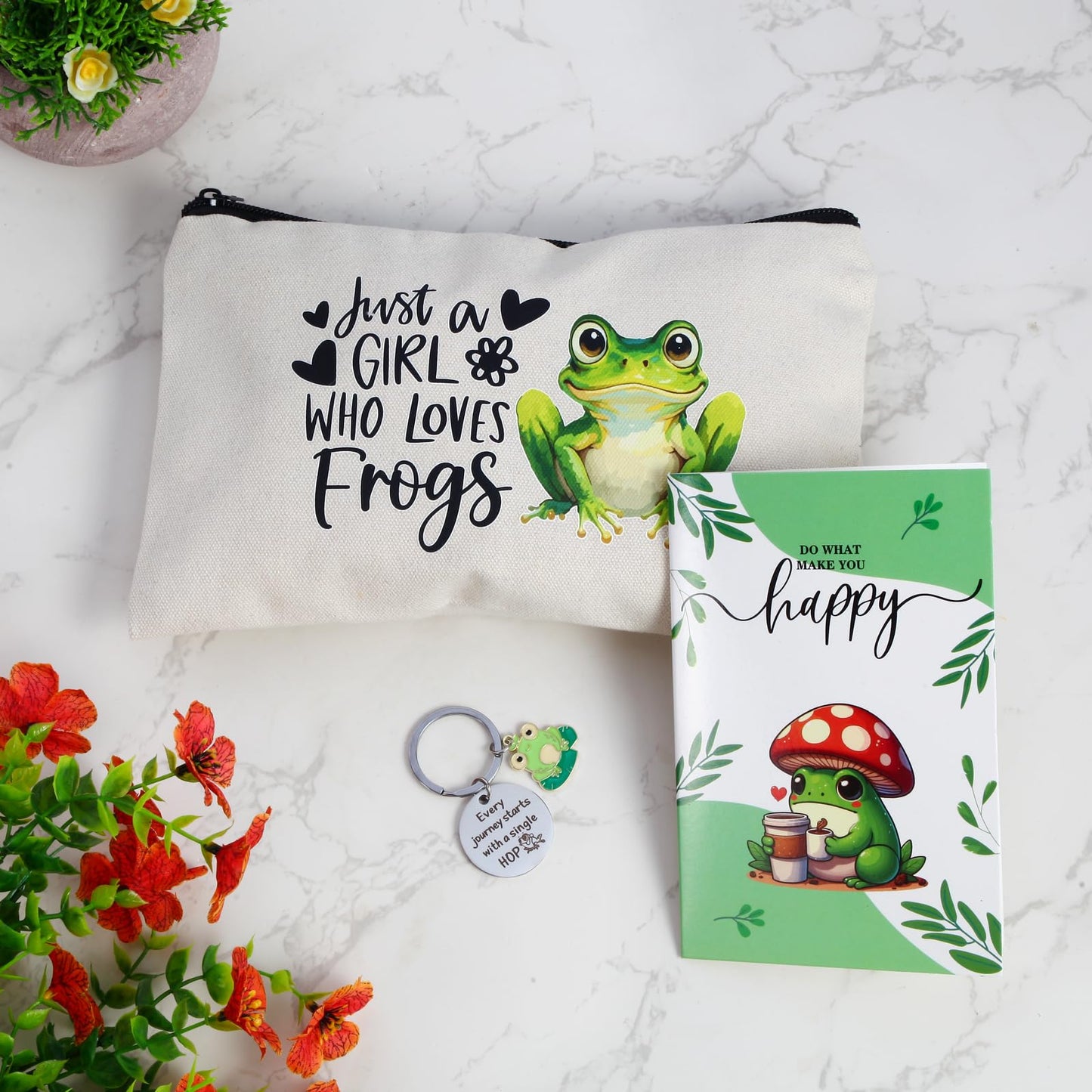 Bayelove Frog Gifts for Women Frog Lovers Stuff Gifts Include Hair Tie 20oz Tumbler Mug Keychain Makeup Bag Socks Bracelet Card for Women Christmas Birthday