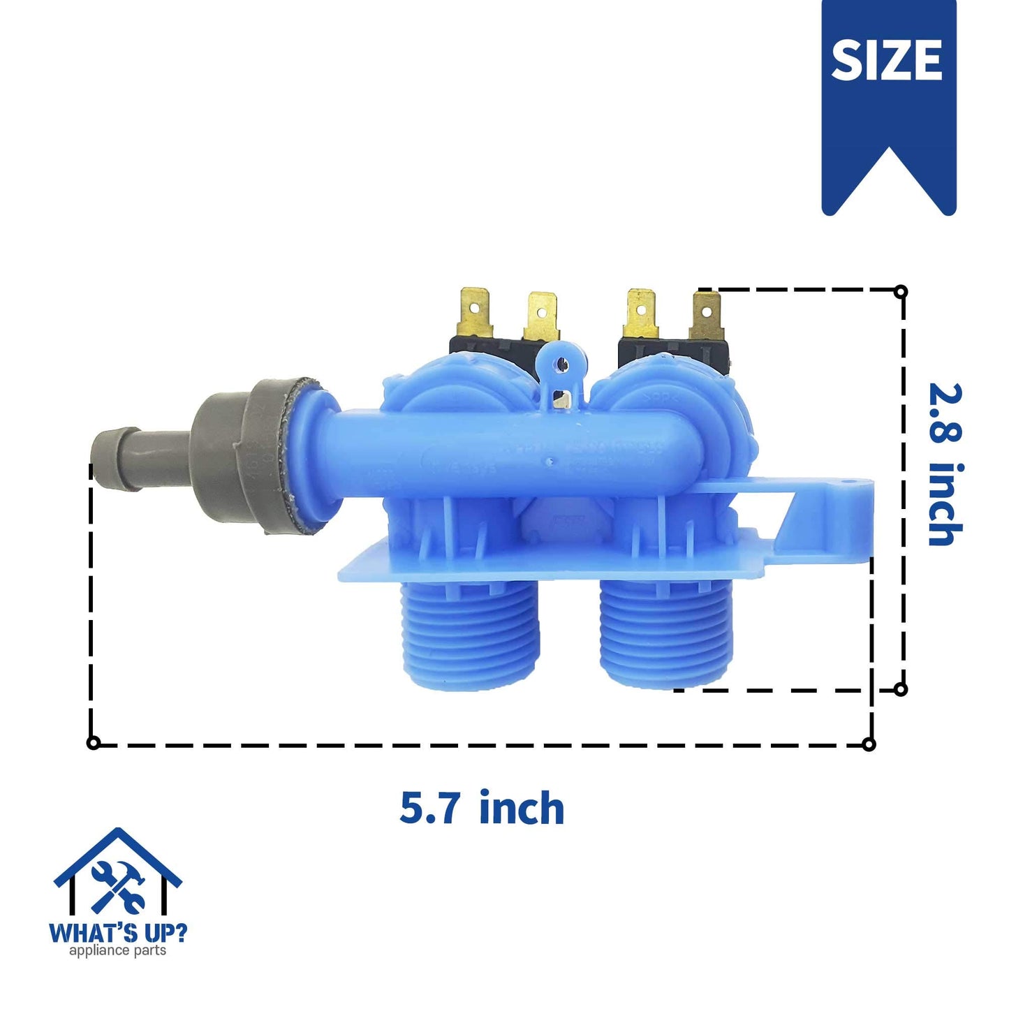 What's Up? 8181694 Washing Machine Water Inlet Valve OEM Replacement Part Replaces AP6011714, PS11744913, 461970201551, 8181694, AP3128776, PS391478, WP8181694