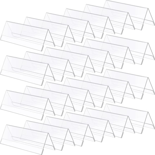24 Pack Clear Plastic Name Plates for Desk 8.5 x 3 Acrylic Wall Name Plate Holder Desk Sign Frame for Table Display Blank Nameplate for Office Business Conference Meetingroom Student School Classroom