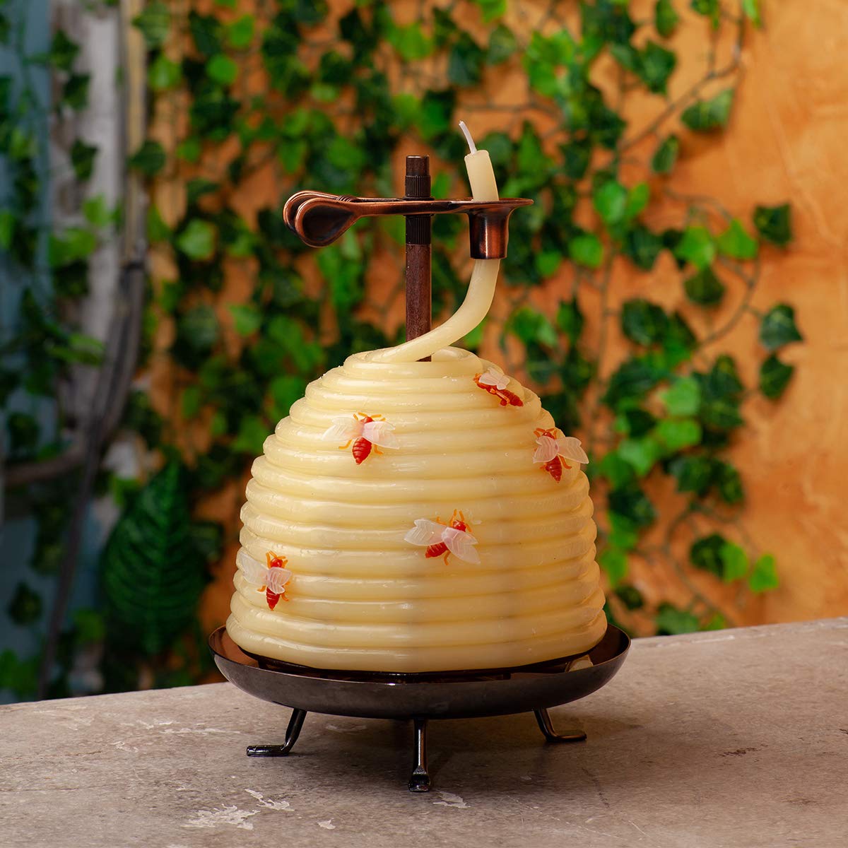 Candle by the Hour 70-Hour Beehive Candle, Eco-friendly Natural Beeswax with Cotton Wick