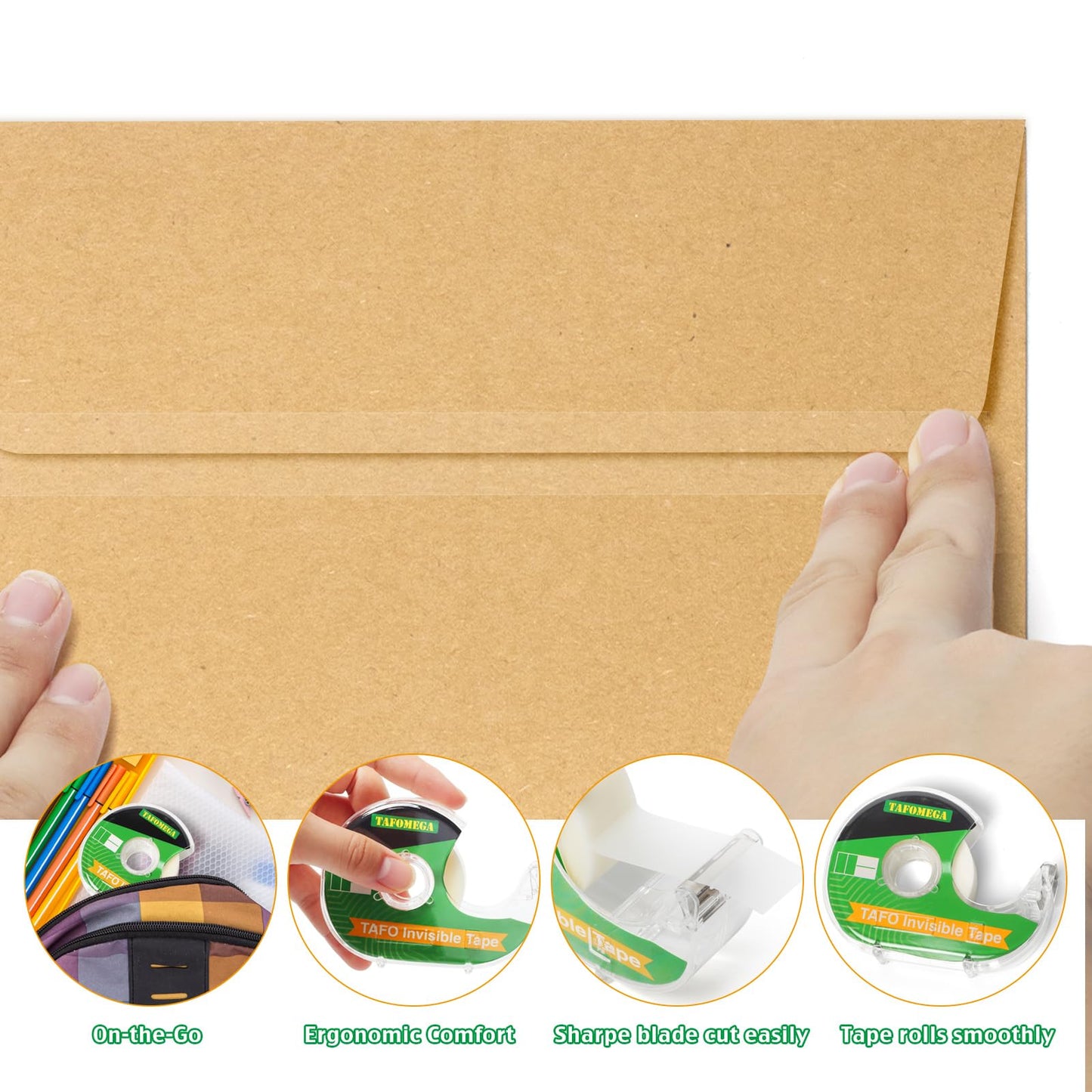 Tafomega Invisible Clear Tape Bulk Rolls,36 Packs Gift Wrapping Tape for School Office Craft Job with Dispenser Frosted Writable-7/10 X 1000 Inches
