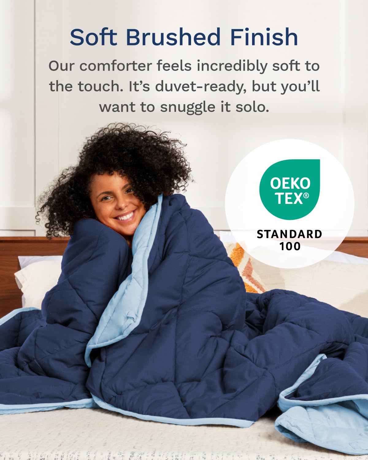 ViscoSoft Twin/Twin XL Comforter - Cloud-Soft Down Alternative Duvet Insert, All Season Cooling Lightweight Reversible Quilted Blanket for Dorm & Guest Bed, Oeko-TEX Certified, Light/Dark Blue