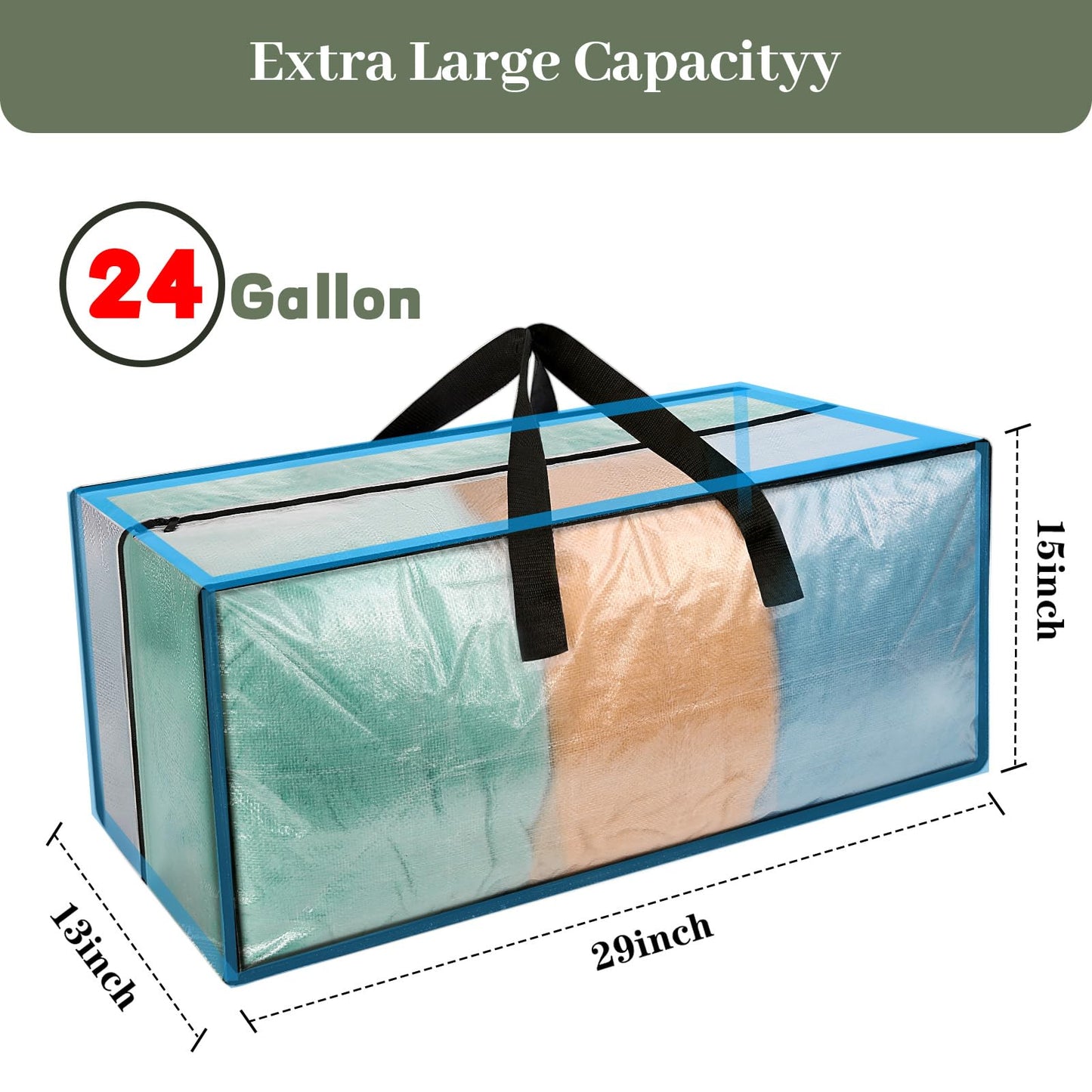 12 Pack Heavy Duty CLear Moving Bags, Large CLear Storage Bags for College Dorm Room Essentials, Alternative to Moving Boxes, Compatible with IKEA Frakta Cart