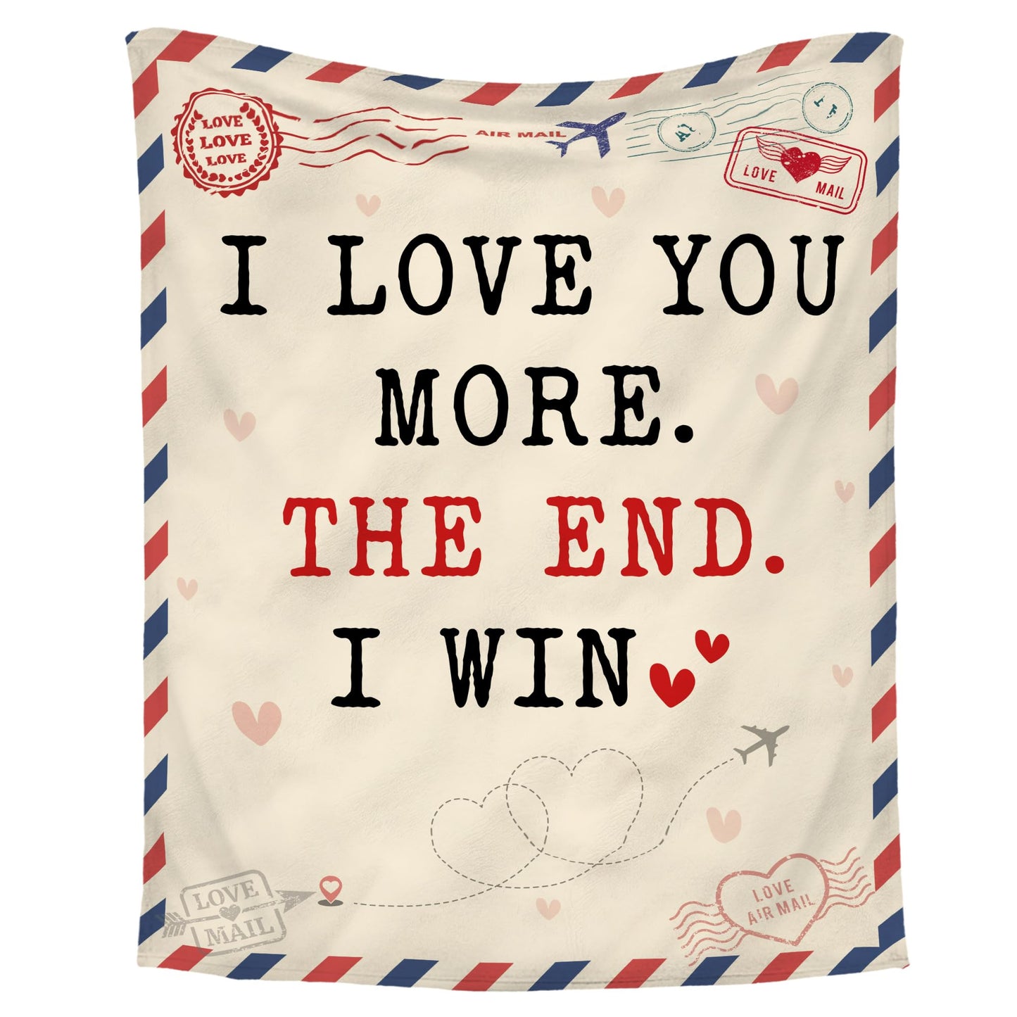 WRAPIX Anniversary Couple Gifts for Men Women - I Love You More Soft Fleece Throw Blanket 50x60 in - Mothers Day Birthday Wedding Gifts for Wife Her Girlfriend, Romantic Gift for Him Boyfriend Husband