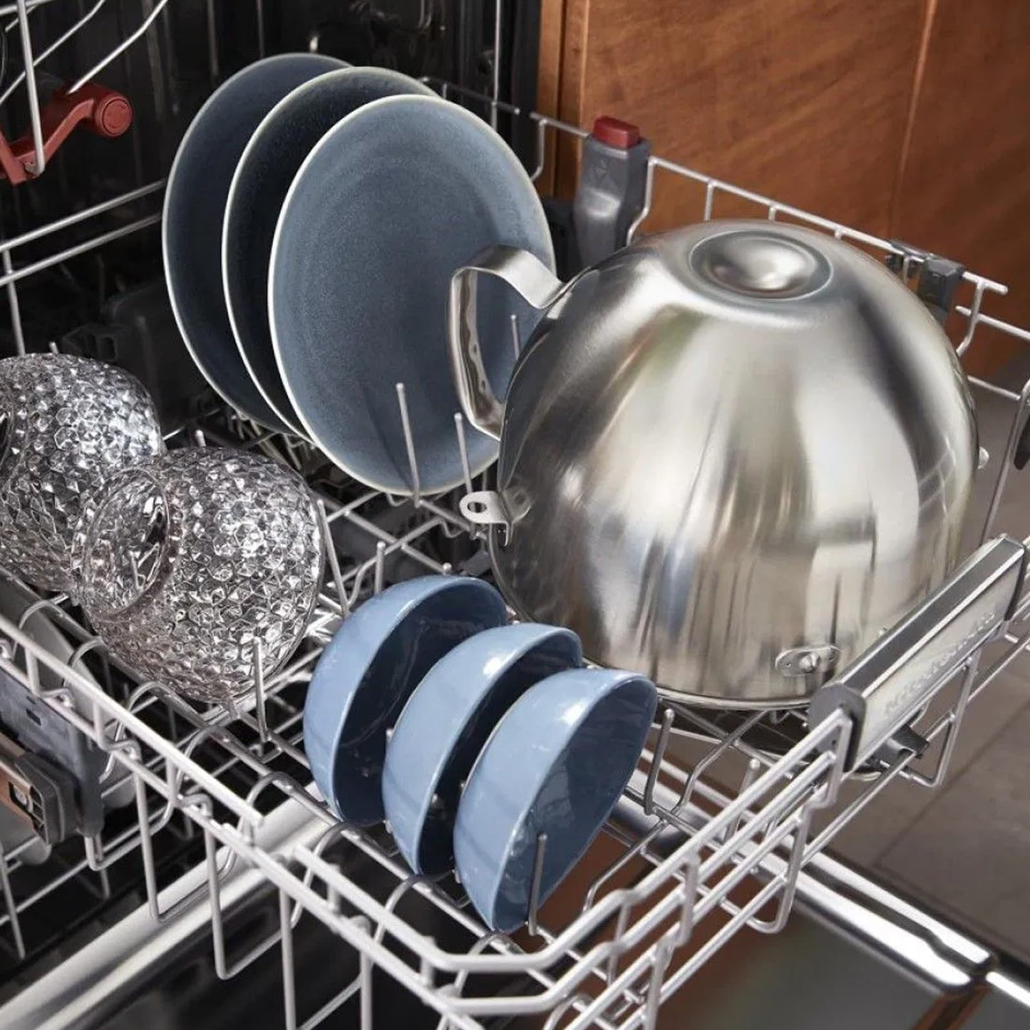 CHUDODO Stainless Steel Mixer Bowl, Compatible with KitchenAid Series 5.5-6 QT Lift Stand Mixer, Suitable for kV25, KP26, KB26,Dishwasher Safe, Heavy Duty, No Residue, Ergonomic Handle