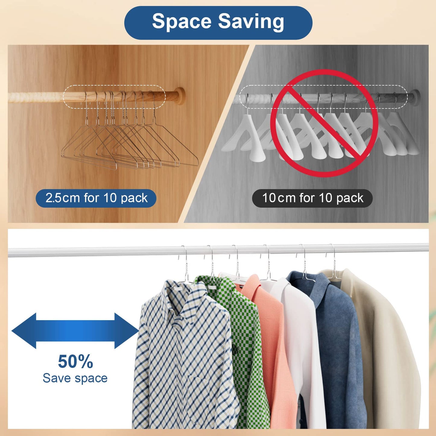 SPECILITE Wire Metal Clothes Hangers Bulk 100 Pack for Standard Size Suits, Coats, Shirts, Pants, Skirts, Space Saving, Non Slip,16 Inch 12 Gauge Ultra Thin, Silver