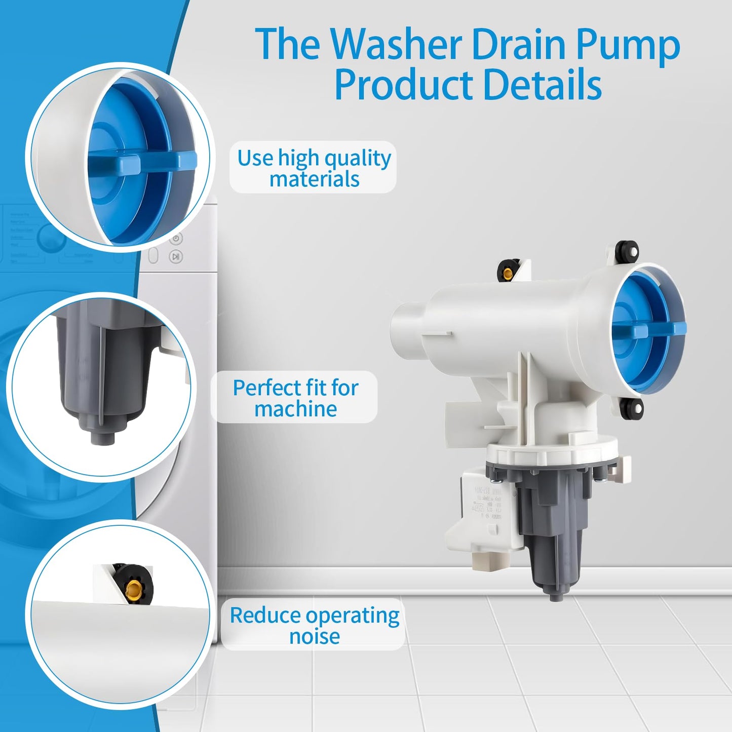 GFW850SPN5RS GFW850SPN0RS GFW550SSN0WW GFW550SSN1WW Washer Drain Pump Filter, Fit For Ge Washer GFW850SPN0RS GFW550SSN2WW GFW550SSN4WW GFW850SSN1WW GFW650SPN1SN PFQ97HSPV0DS GFW550SSN5WW GFW550SSN3WW