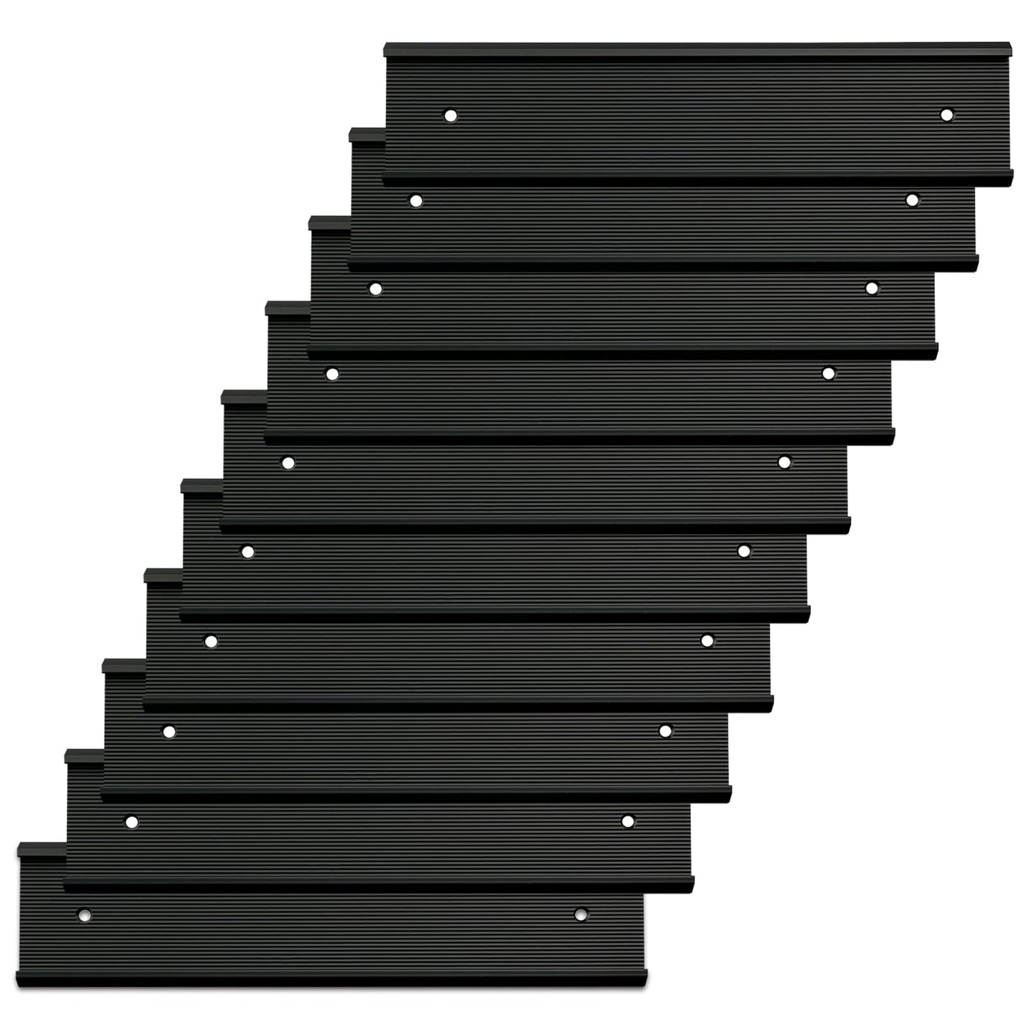 10 Pack 2” x 10” Aluminum Name Plate Holders for Door or Wall, Office Wall Mount Name Plate Holder with Textured Design and Double Sided Tape, for Office, Business, Meeting Room (Black)