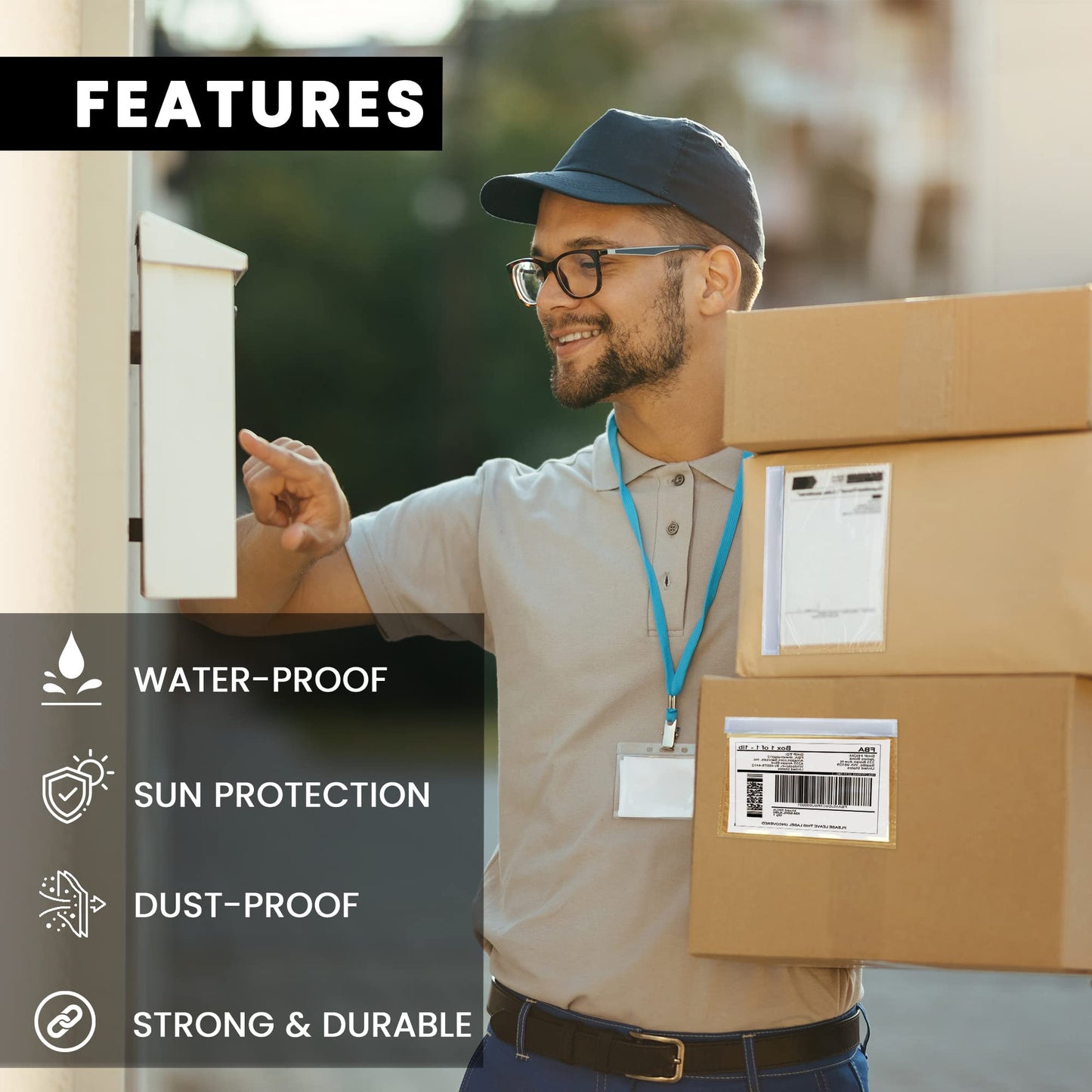 SLIPISH Shipping Label Sleeves 500Pcs, 7.5x5.5 Inches - Packing Slip Envelope Pouches with Self-Adhesive Peel & Seal - Clear Plastic & Waterproof Envelopes Ideal for Invoices & Packaging.