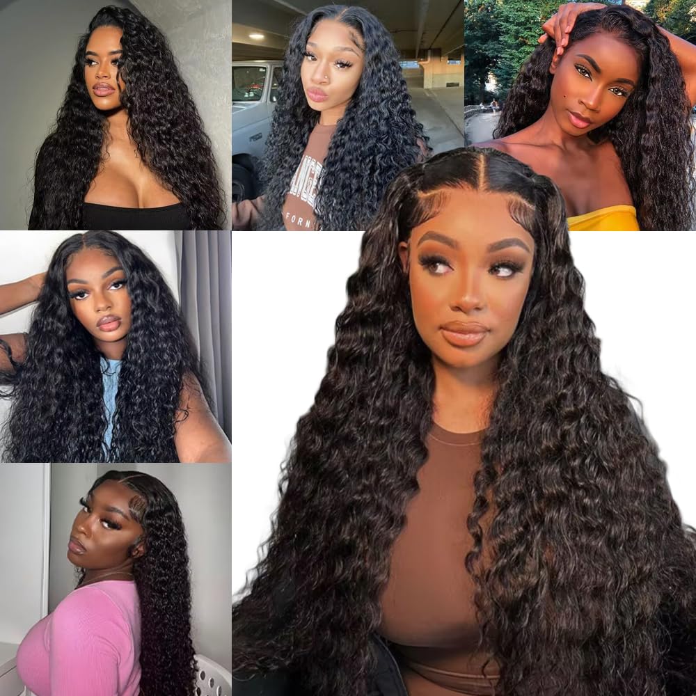 12A Deep Wave Human Hair Bundles 20 22 24 Inch Deep Curly Bundles Human Hair 100% Unprocessed Brazilian Virgin Weave 3 Bundles Water Wave Human Hair Bundles Double Weft Wet and Wavy Bundles Human Hair
