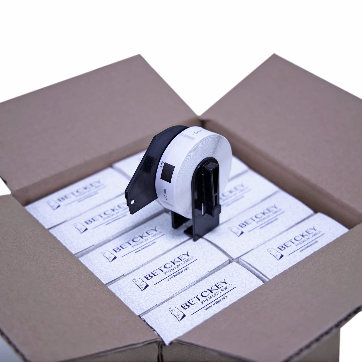 BETCKEY - Compatible Multipurpose Labels Replacement for Brother DK-1204 (2/3" x 2-1/8"), Use with Brother QL Label Printers [20 Rolls/8000 Labels]