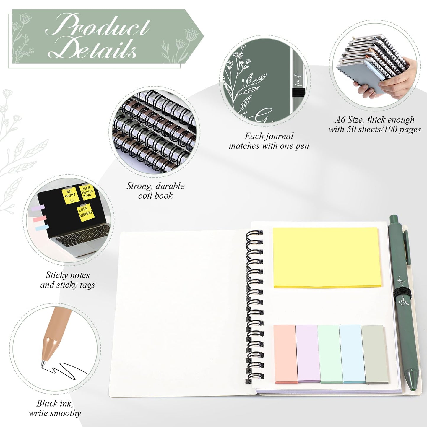 Tenceur 20 Set End of School Year Teacher Gift Inspirational Notebook Motivational Pen Bulk Small Pocket Journals Mini Notepad Employee Appreciation Gift for Coworker Office Staff Team (Classic Color)