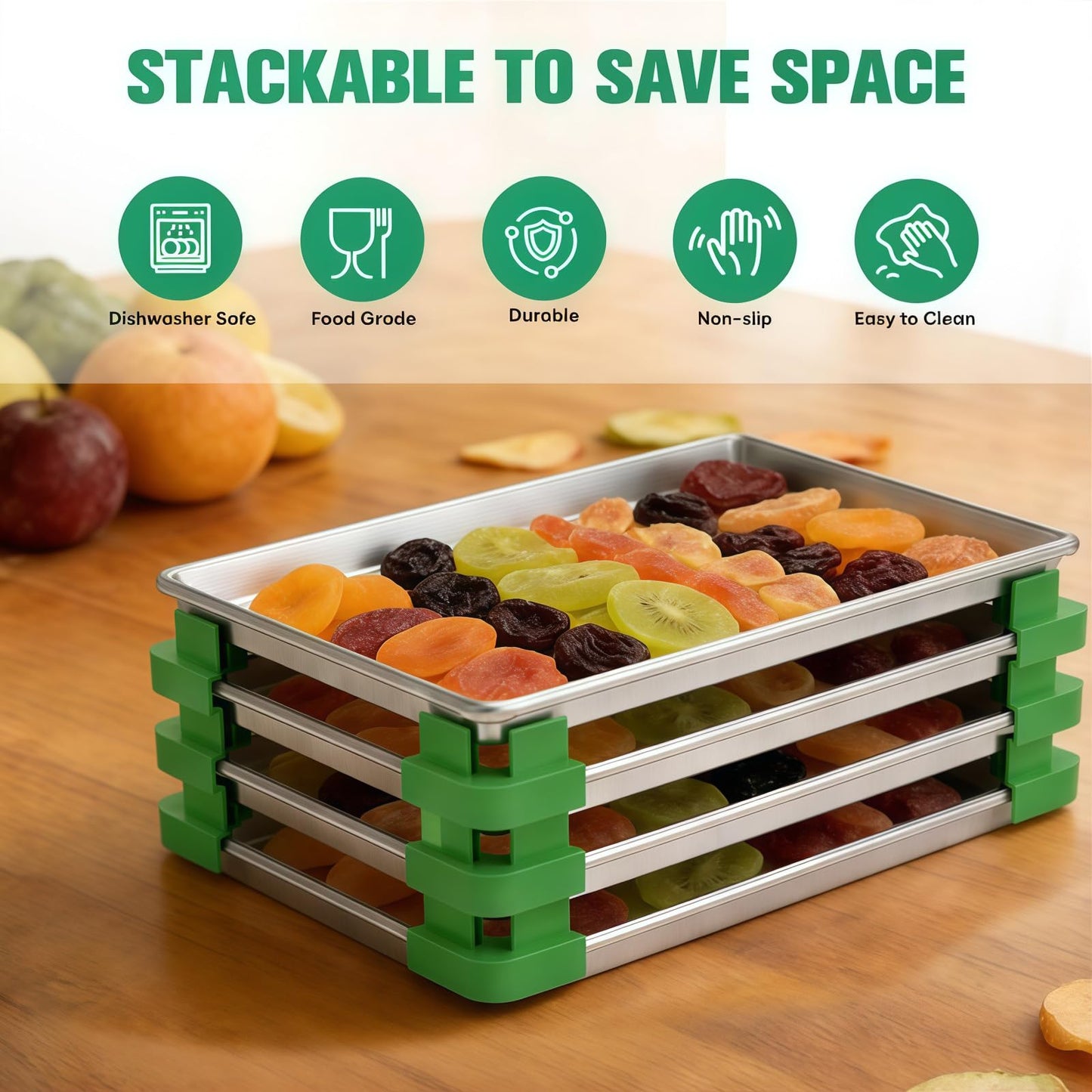 bhgwqci Metal Pallet for Harvest Right Freeze Dryer Metal Tray, dehydrator Trays Easy to disassemble,，Corrosion-Resistant, Including Freeze Dryer Accessories Stacker Crane.(Small-4pack)