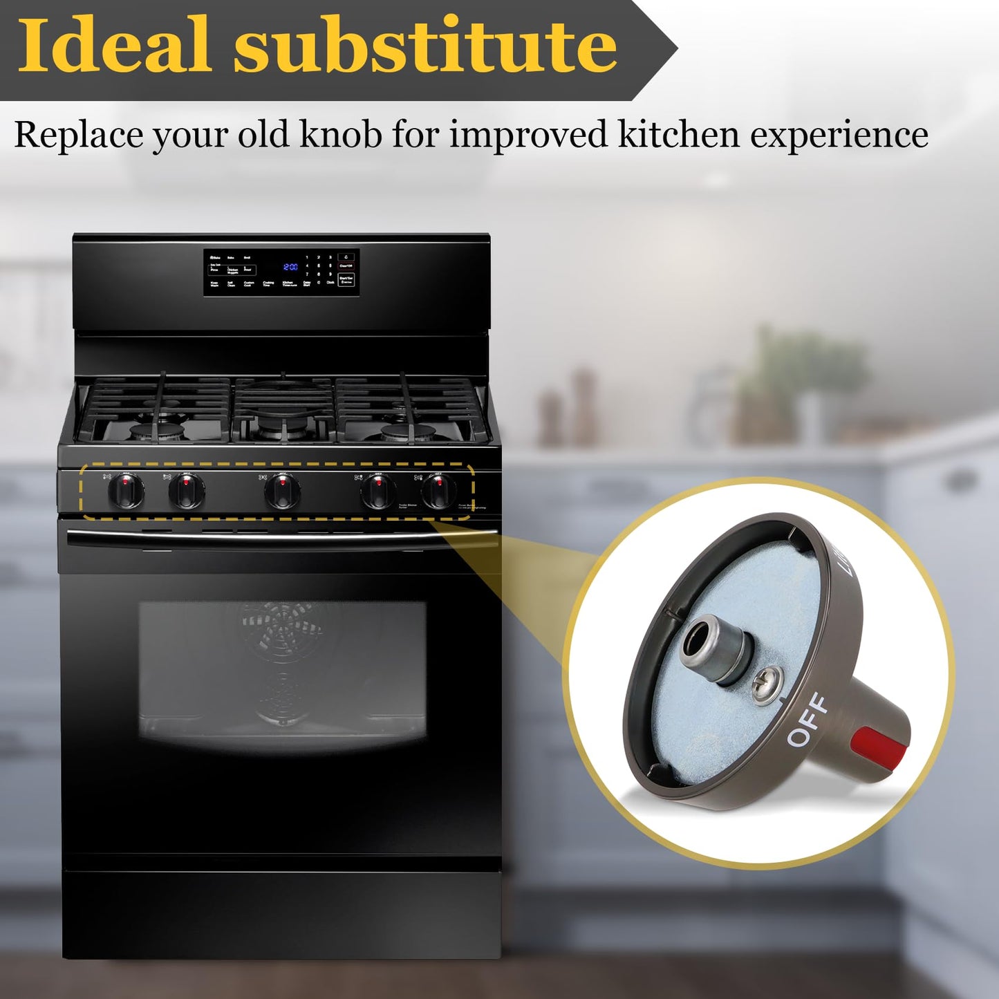 Sieri NX58R5601SG NX58R4311SG NX58J5600SG NX58M6850SG NX58K7850SG NX58J7750SG NX58T7511SG Knobs for Samsung Gas Stove Replace DG64-00473B DG64-00472C DG94-01431B Knobs