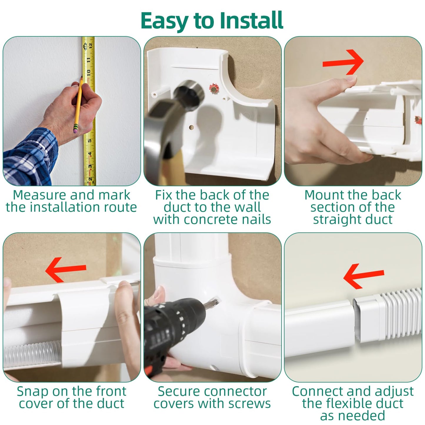 Mini Split Line Set Cover: 4″ W 10 Ft Decorative PVC LineSet Cover for Mini Split Air Conditioner, HVAC, Central AC & Heat Pump Systems, Perfect for Outside Use