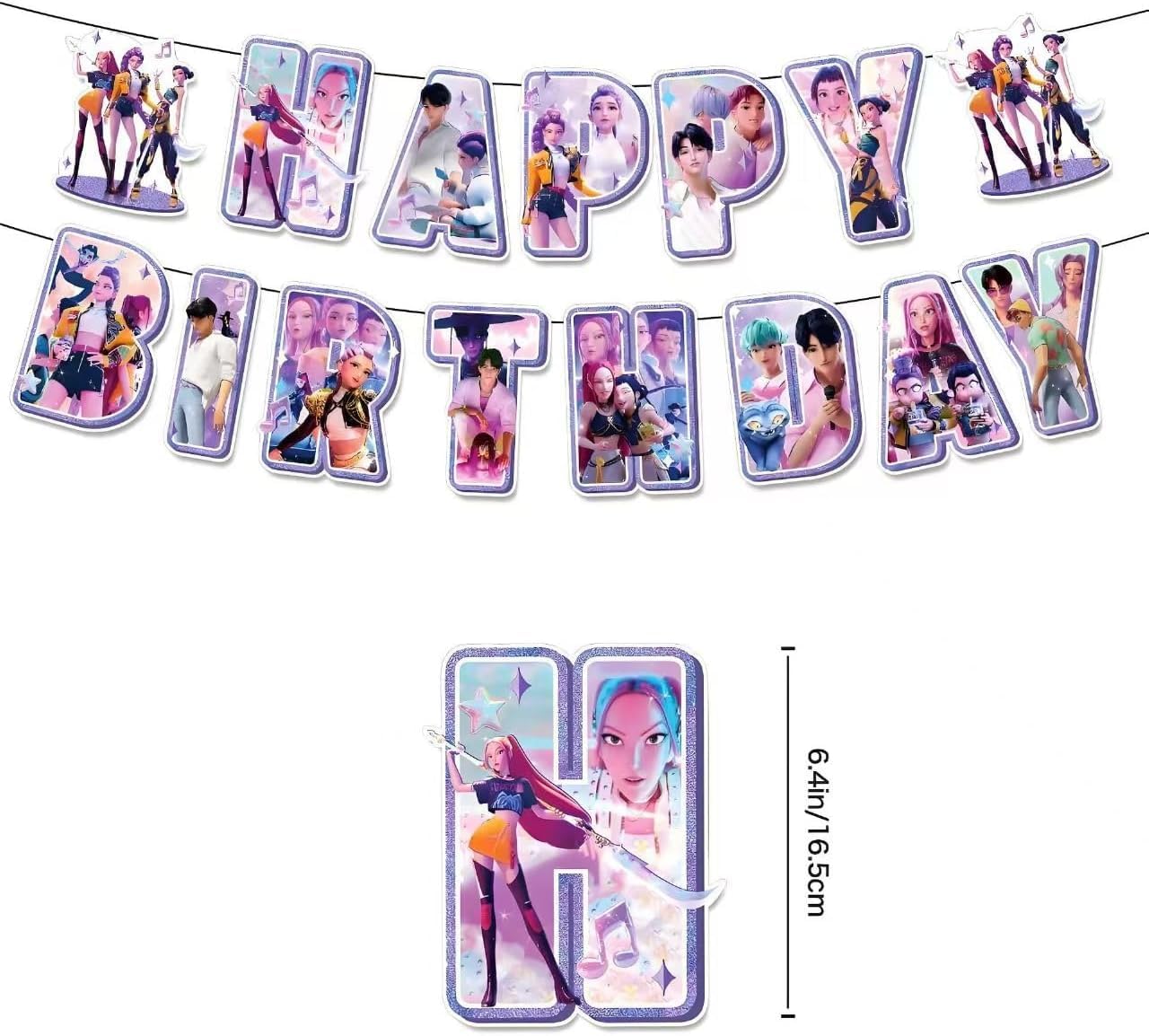 118 Psc For K Pop Demon Birthday Party Supplies Set, Demon Theme, Plates, Cups, Utensils, Napkins, Tablecloth