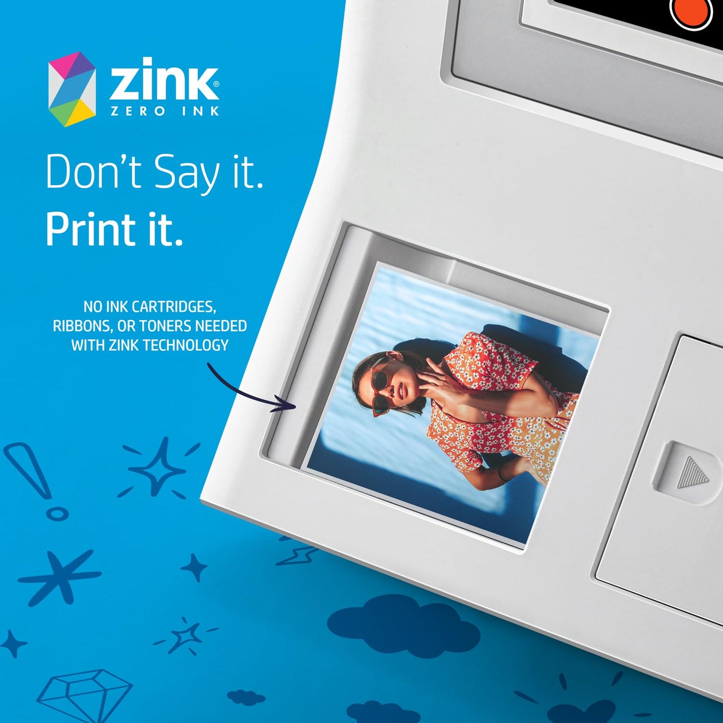 HP Sprocket 3.5 x 4.25" (8.9x10.8 cm) Premium Zink Sticky Back Photo Paper, 50 Sheets, Compatible Only with HP Sprocket 3x4 & Photobooth Photo Printers