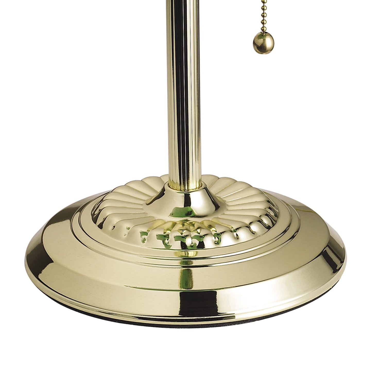 Catalina Lighting 17466-017 13.5'' Traditional Banker's Lamp Light Fixture with Green Glass Cylinder Shade for Office, Library, Living Room, or Dorm, Polished Brass